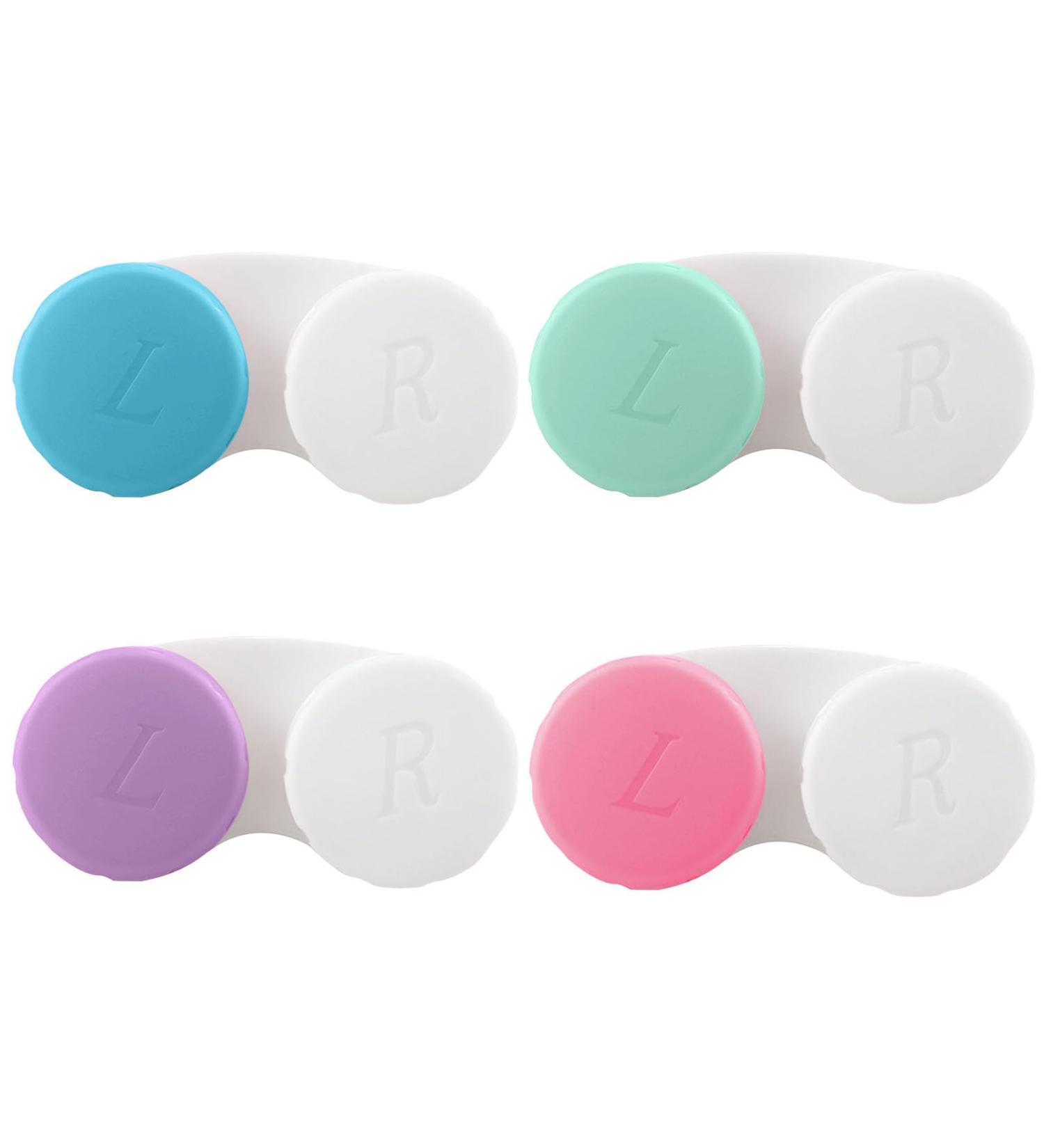 KMZ 4 Pcs Contact Lens Cases Left/Right Eyes Contact Lens Holder Care Box Portable Soaking Storage Mini Box for Travel Home Outdoor Business Trip (4 Colors) - Buy Online on GoSupps.com