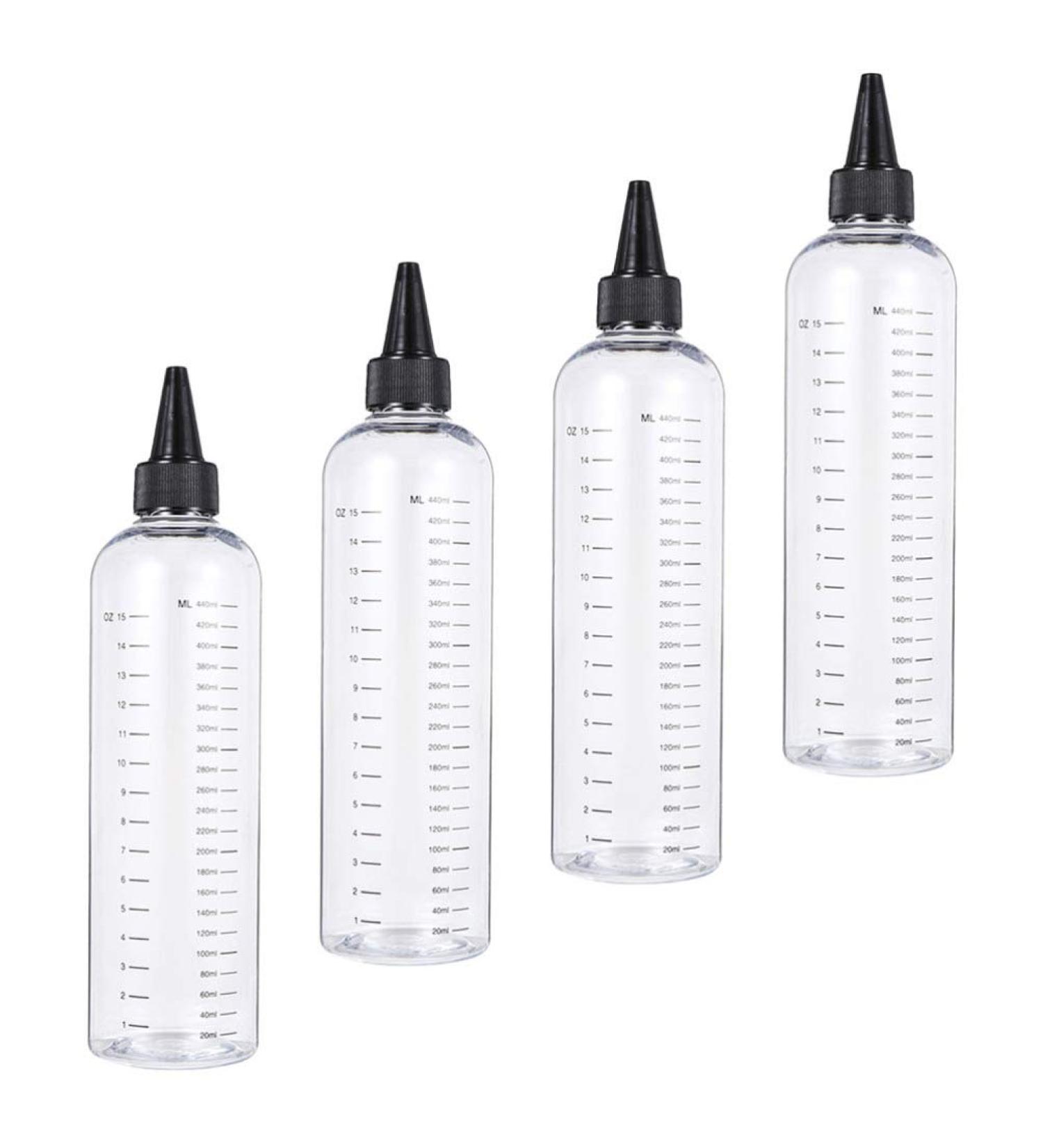 Lurrose 4PC 500ml Plastic Squeeze Bottles for Hair Coloring - Empty Measurement Donor Containers - Buy Online on GoSupps.com