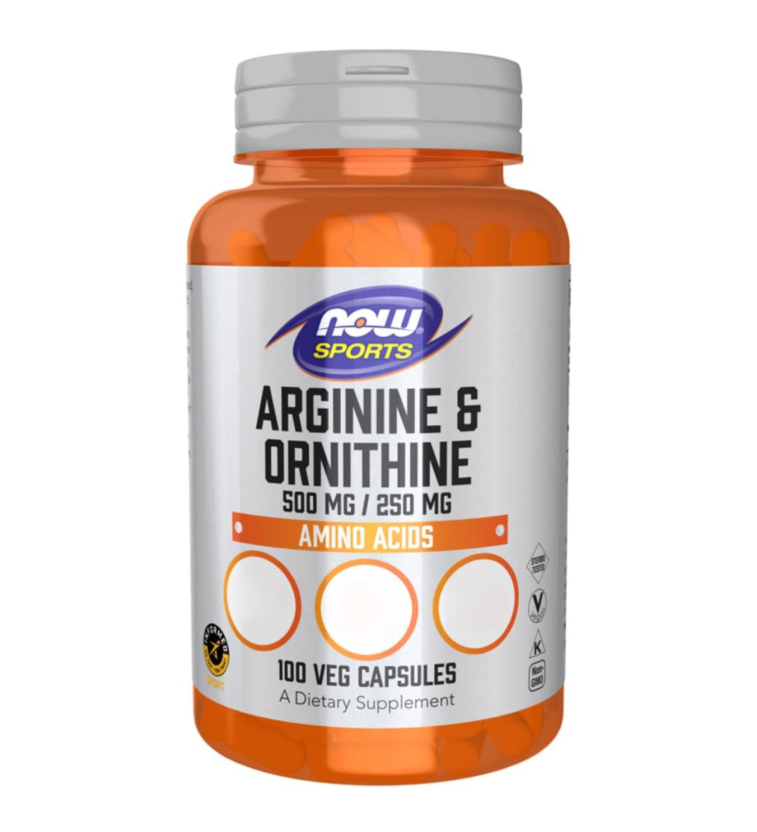 Buy Now Foods L-Arginine & L-Ornithine 100 Vegan Capsules | Amino Acids Gluten-Free Non-GMO Laboratory Tested - Buy Online on GoSupps.com