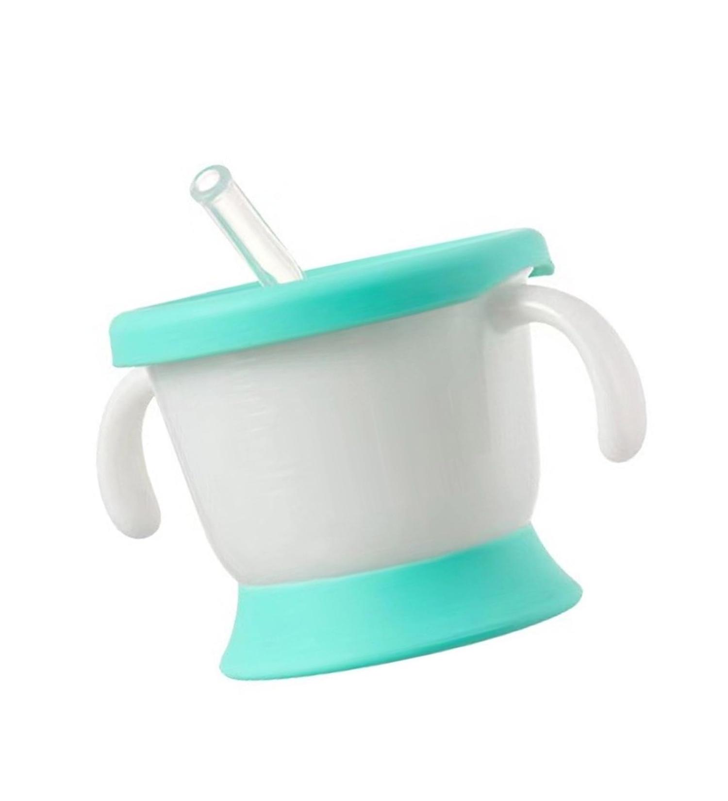 Silicone Cup Baby Straw Cup Kid Cups Spoutless Cup with 2 Handles Leak Proof Training Cup Drinking Cup Multicolor - Buy Online on GoSupps.com