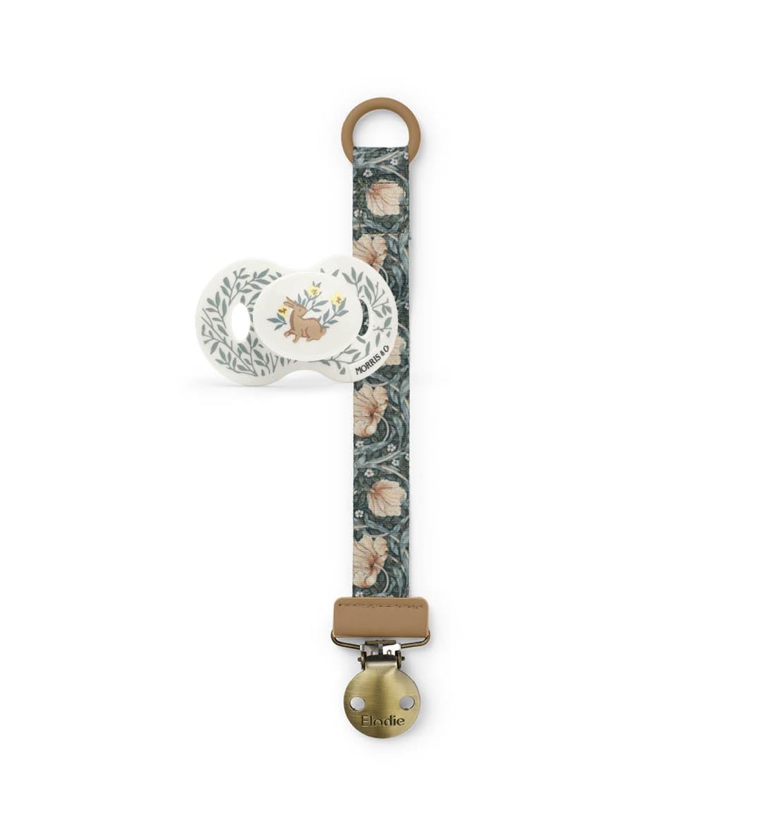 Elodie Details Pacifier & Clip Set - Fabric & Stainless Steel for Boys & Girls | Universal Silicone Ring | Compatible with All Pacifiers - Buy Online on GoSupps.com