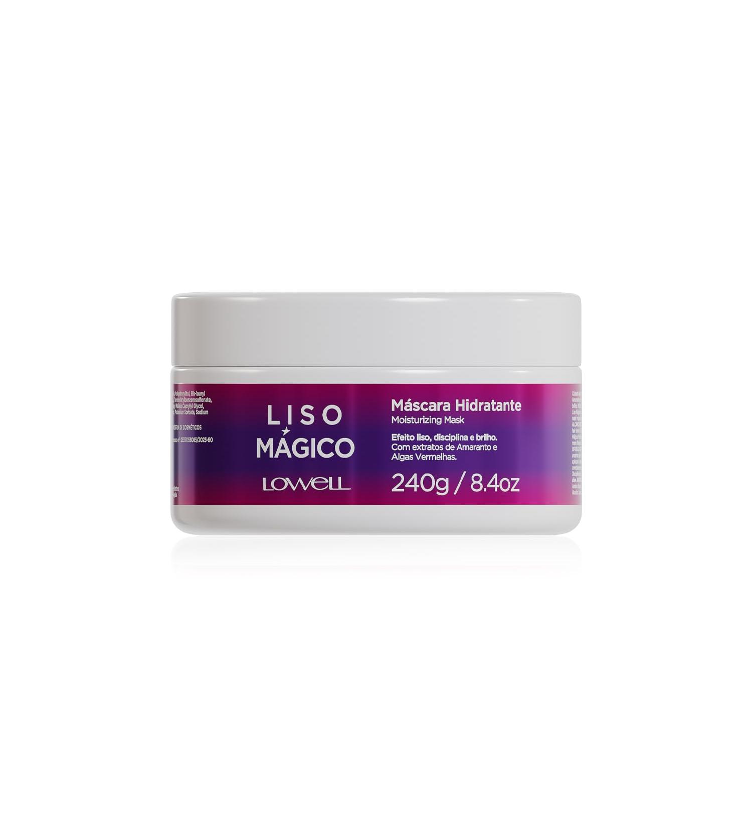 Lowell - Masque hydratant Liso M gico - Soin naturel des cheveux - R sultats professionnels - Hydratation en profondeur et contr le des frisottis - Cheveux lisses et brillants - 240 g - Buy Online on GoSupps.com