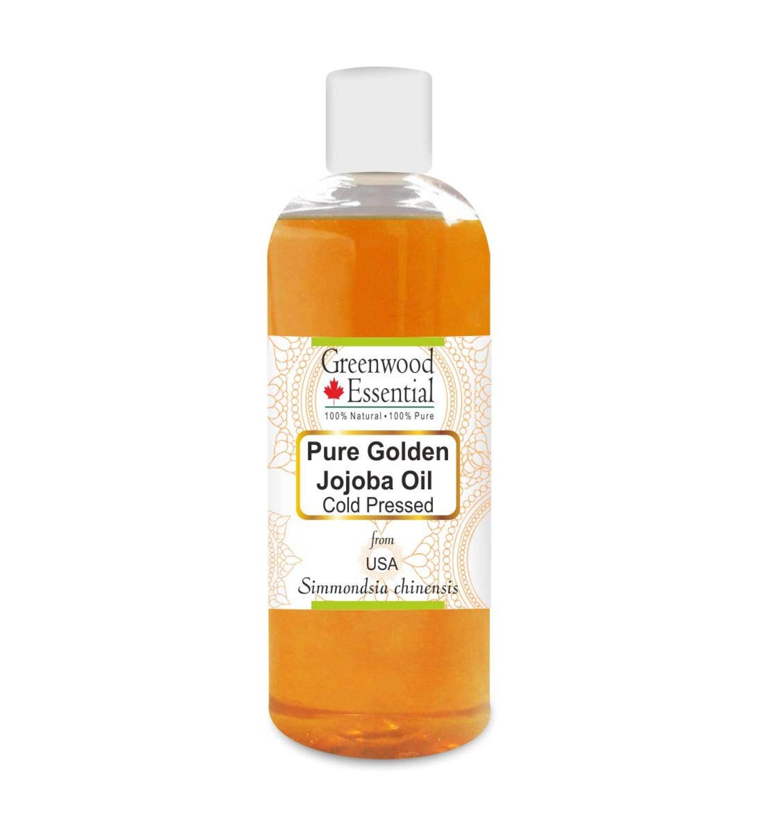 Natural Golden Jojoba Oil 200ml - Cold-Pressed Therapeutic Quality | Greenwood Essentials - Buy Online on GoSupps.com