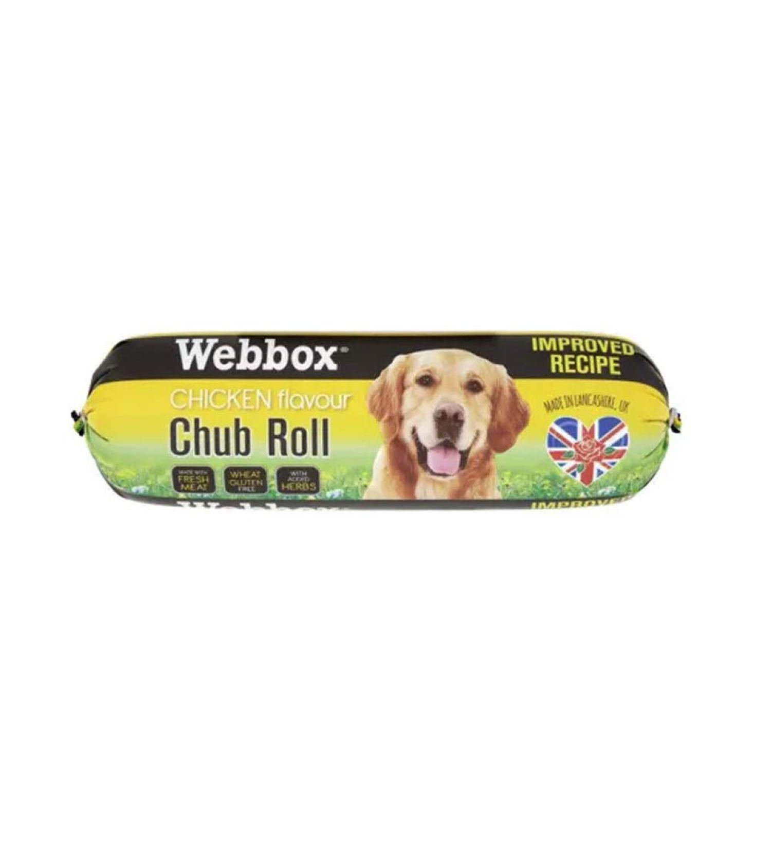 Webbox Improved Recipe Prime Chub Roll Beef Duck or Chicken Dog Food Treats 720g (Chub Roll Chicken 6 Pack)