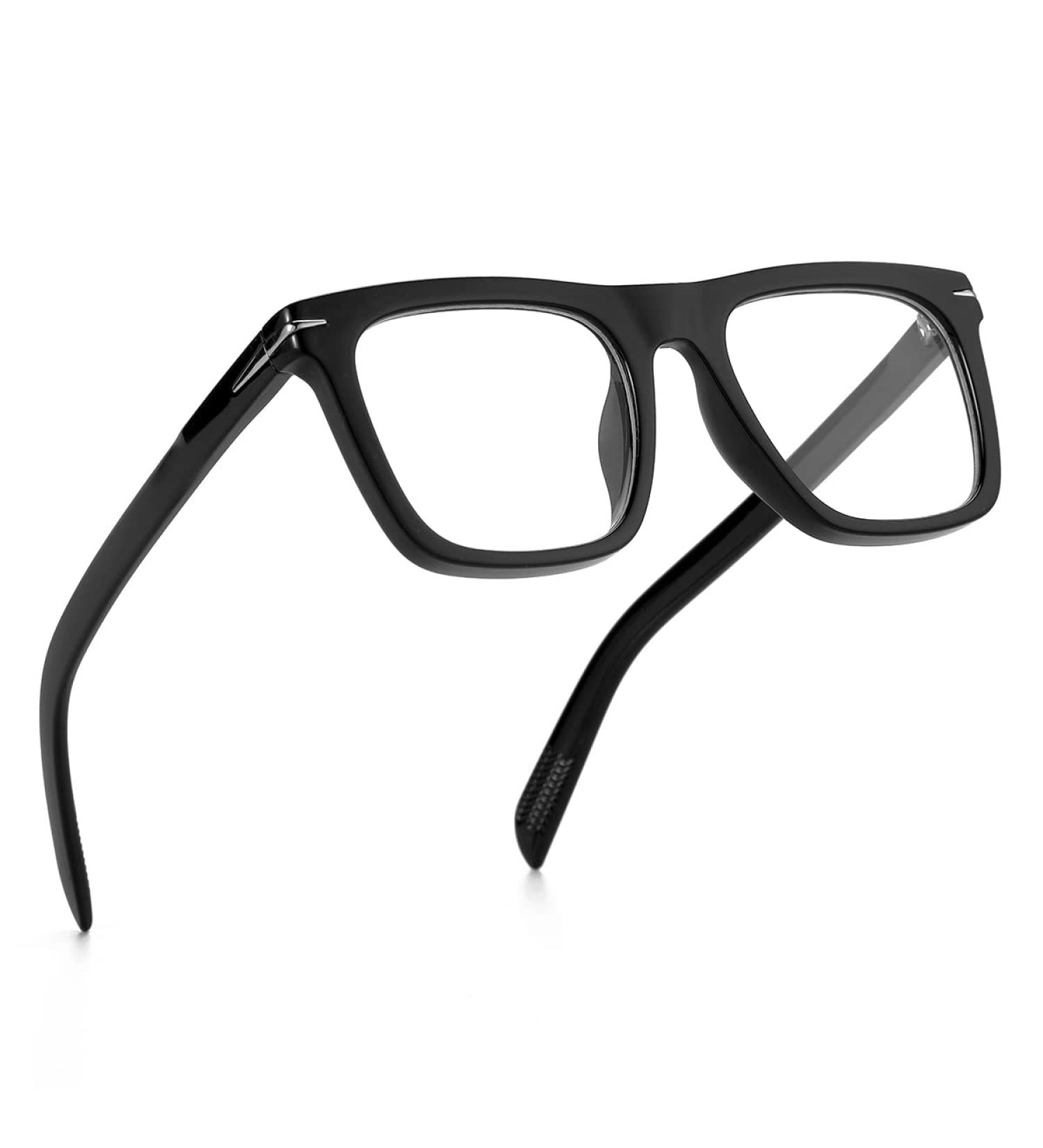 Trendy Square Blue Light Blocking Glasses for Men & Women - NIDOVIX Fashion Frame Non-Prescription Computer Glasses (Black 01 50mm) - International Shipping Available - Buy Online on GoSupps.com