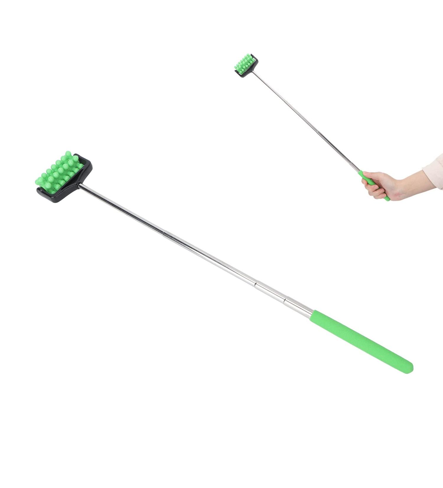 Telescopic Back Massager - Extendable Roller for Men & Women | Manual Massage Tool for Back Arms & Head - Green - Buy Online on GoSupps.com