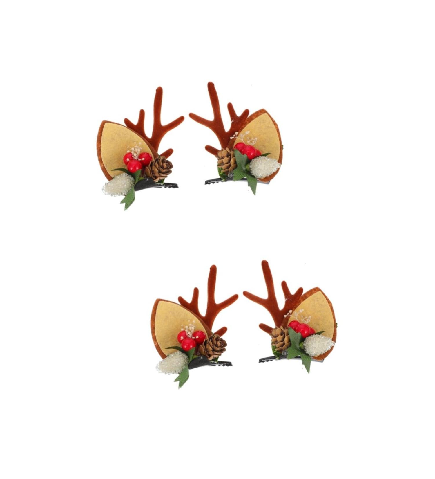 FOMIYES 2 Pairs Christmas hair clips hair padding girl hair clips clips for hair antlers hair pin xmas hair pin Reindeer Hair Clip Xmas hairpins Christmas hairpins hair barrettes - Buy Online on GoSupps.com