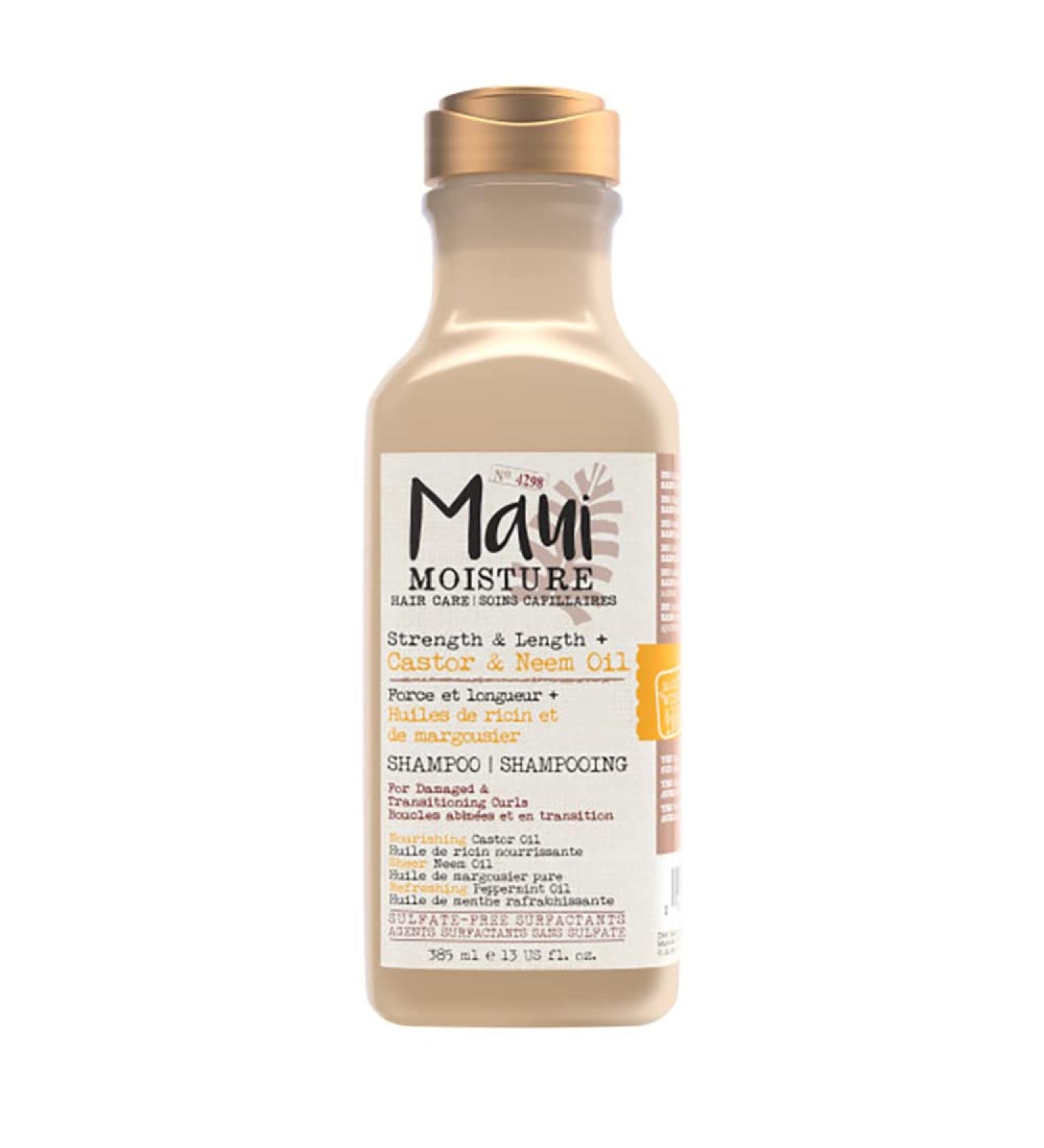 Maui Moisture Strength & Length + Castor & Neem Oil Shampoo Curly Hair Product for Dry Damaged Hair 13 Fl Oz - Buy Online on GoSupps.com