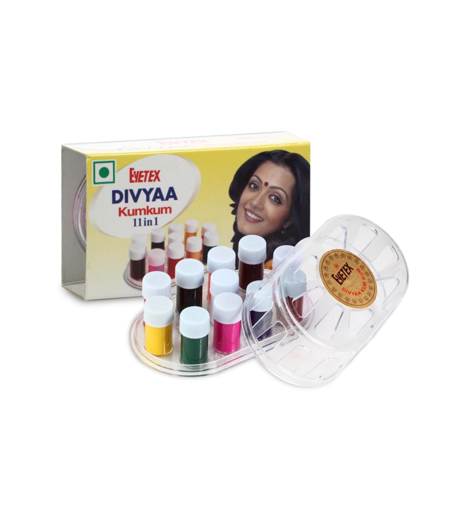 Eyetex Divyaa Kumkum 11 in 1 17g Full Coverage Smooth Finish Travel-friendly Skin-friendly Lightweight Single-stroke Application Fine-tip Precision Applicator - Buy Online on GoSupps.com