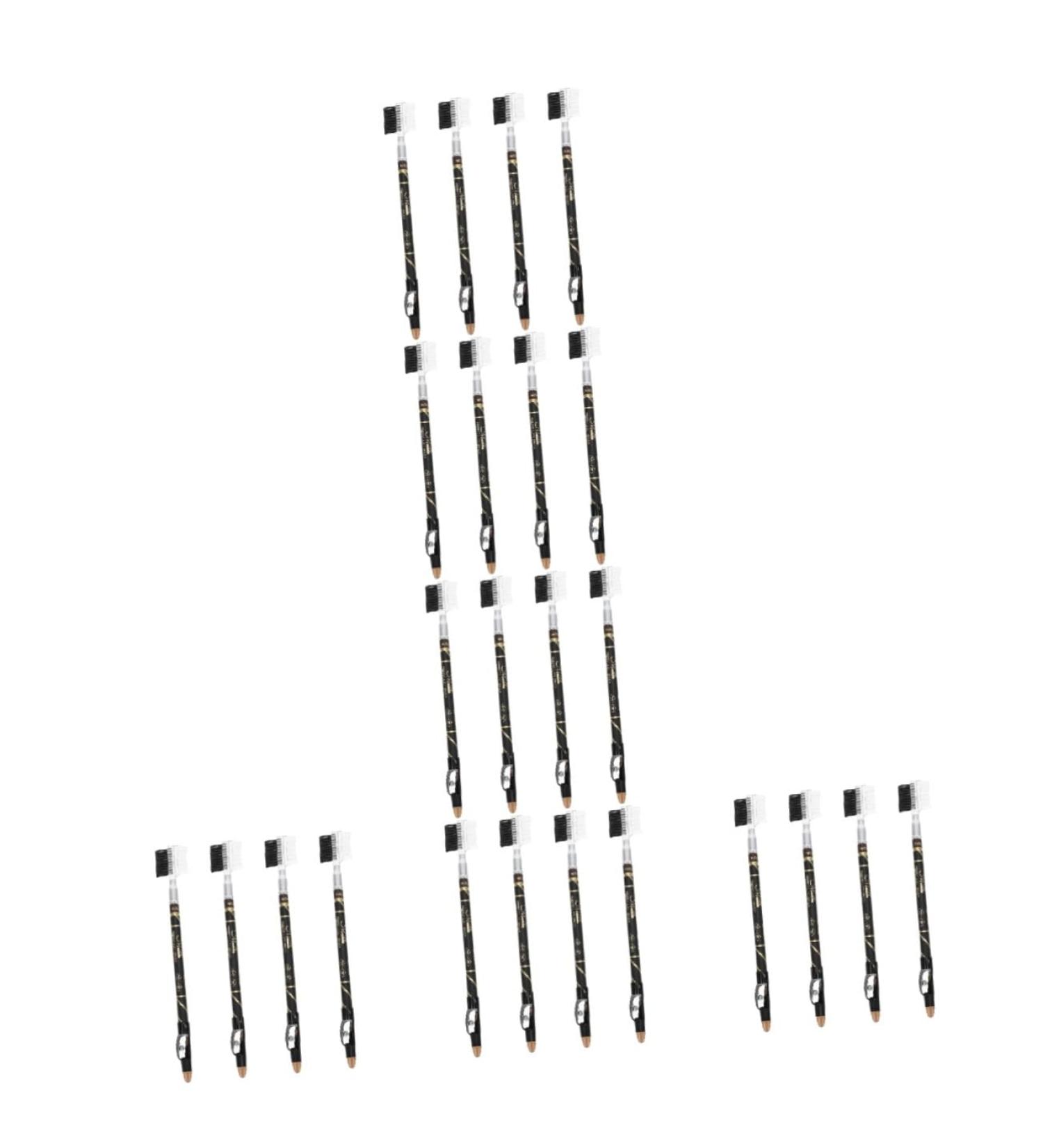 Healvian 24 Pcs Two-in-one Eyebrow Pencil Eyebrow Cosmetics Eyebrow Makeup Pencils Brow Pencils Wooden Brown - Buy Online on GoSupps.com