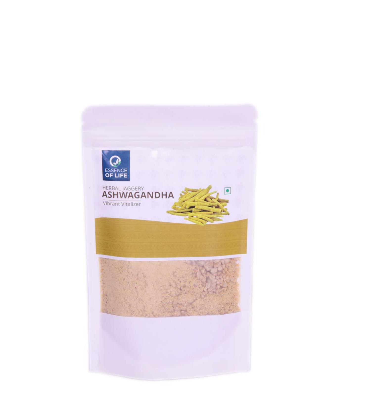 Essence of Life Herbal Jaggery with Ashwagandha 100gm - Buy Online on GoSupps.com