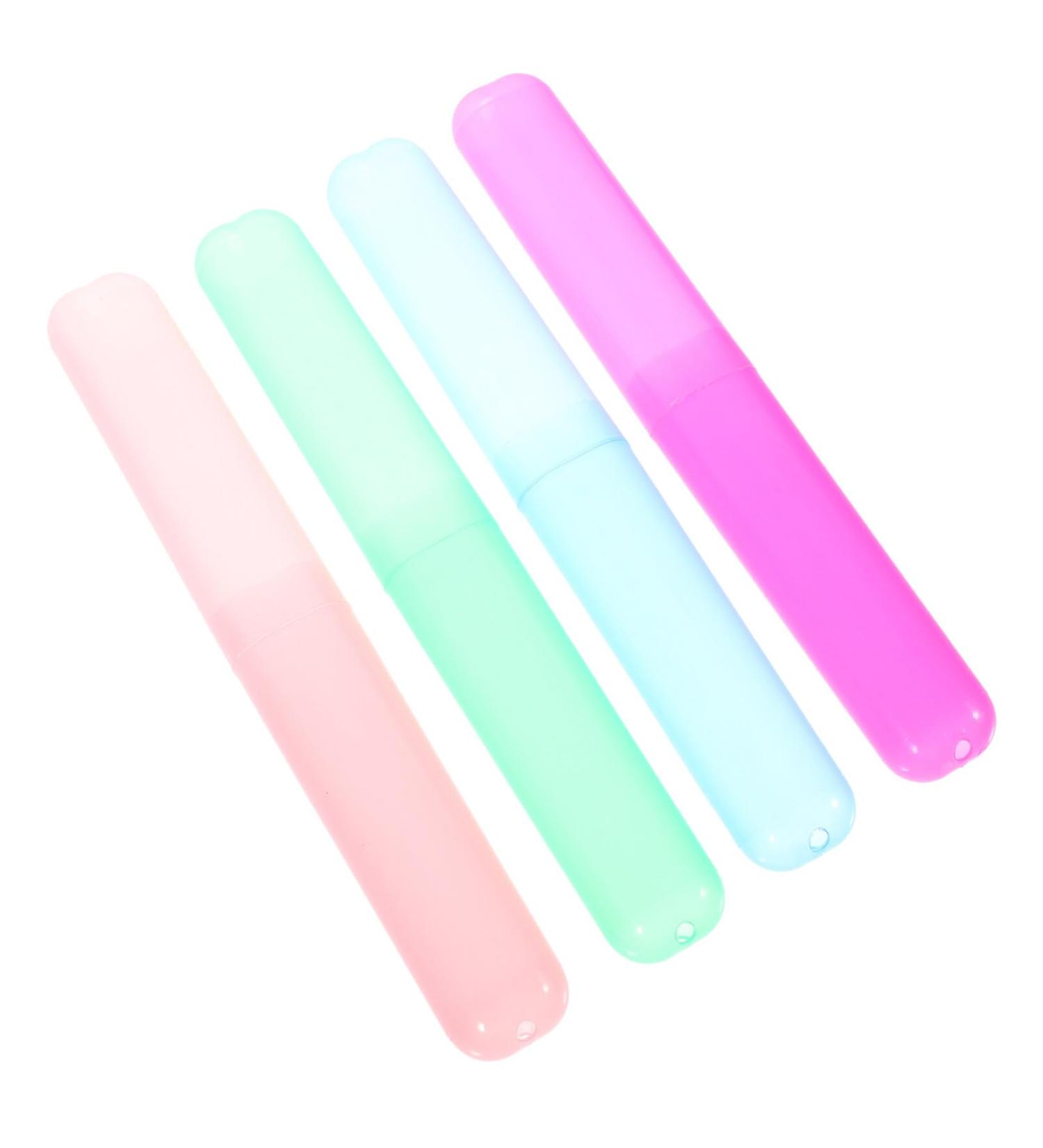 Healeved 4 pieces of toothbrush storage case for travel toothbrush covered toothbrush protected toothbrush protection portable toothbrush container couple trips toothpaste plastic travel
