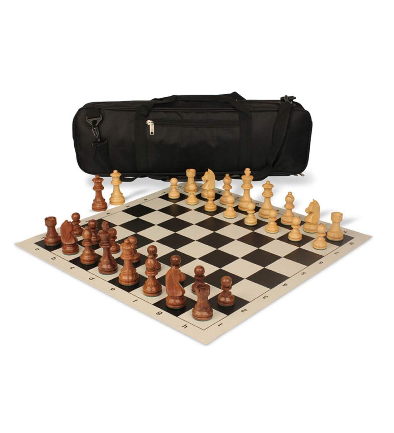 Expert Set with Portable Backpack Include Wooden Chess Pieces and Leather Folding Chessboard Game (Color : Black) (Black) - Buy Online on GoSupps.com