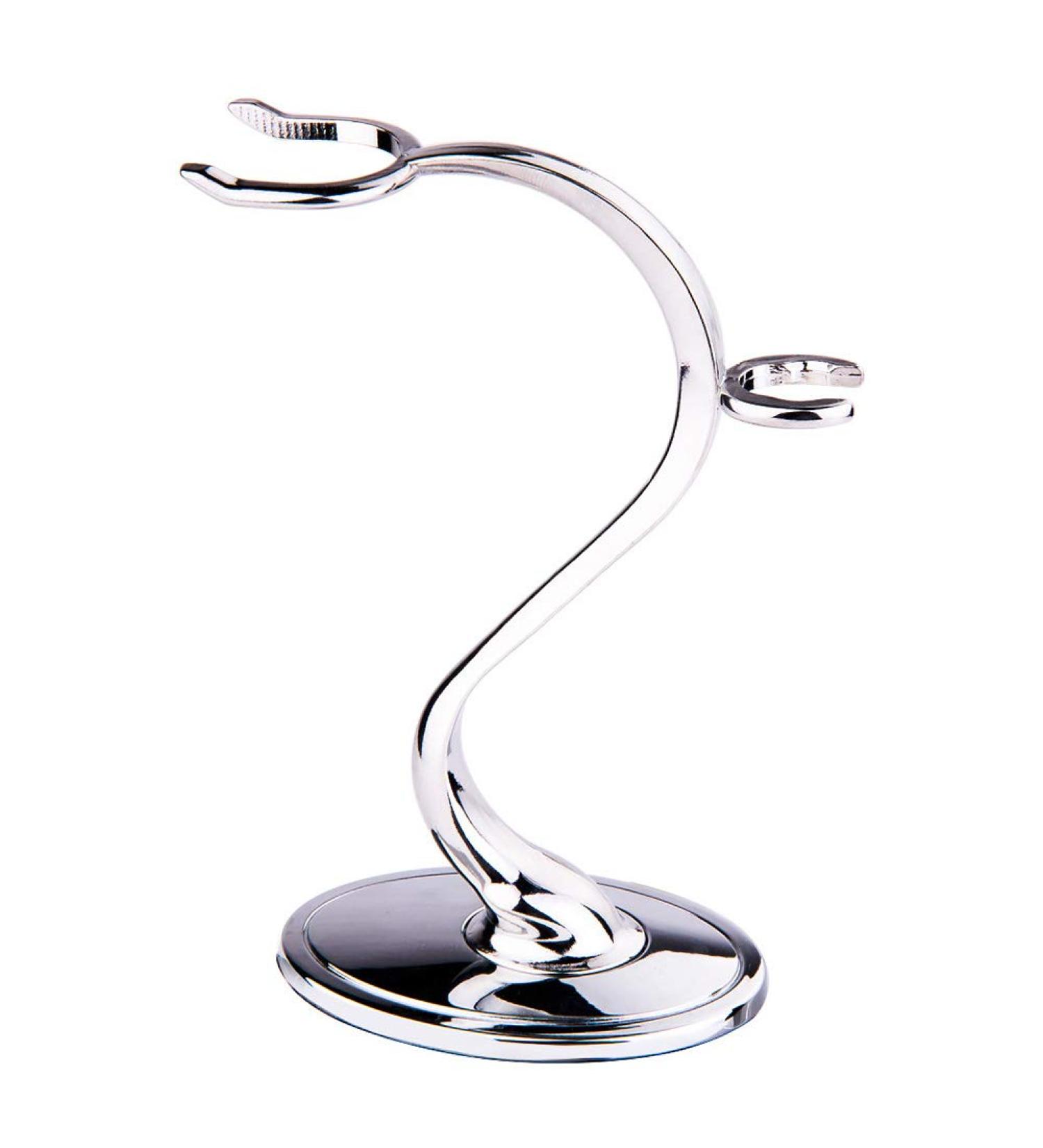 Practical Silver Razor Holder & Shaving Brush Stand - Compact Non-Slip Universal Bathroom Tool for Men (15.5cm) - Buy Online on GoSupps.com