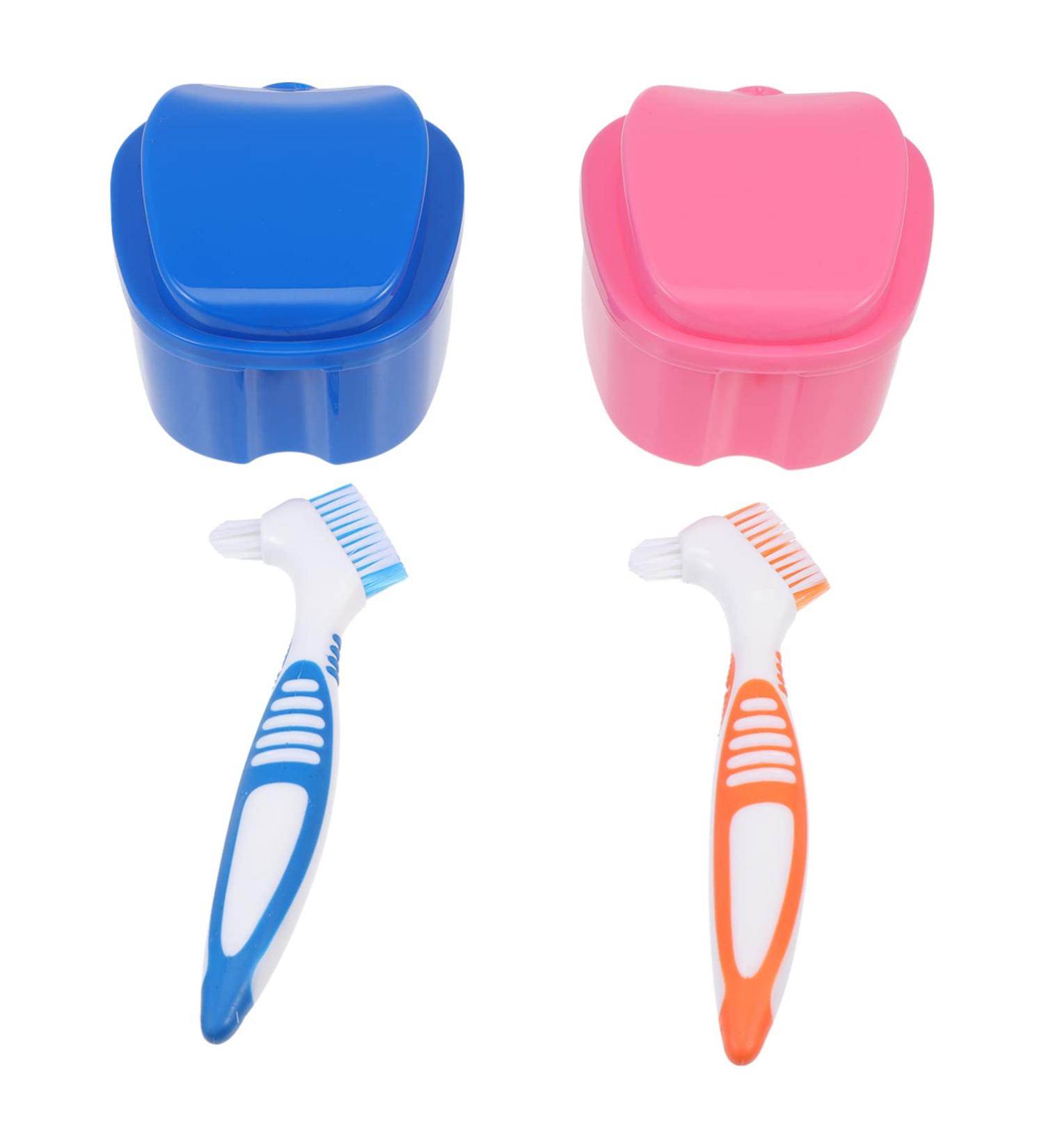 Travel Tooth Set - False Teeth Care Box with Cleaning Brush | International Shipping Available - Buy Online on GoSupps.com