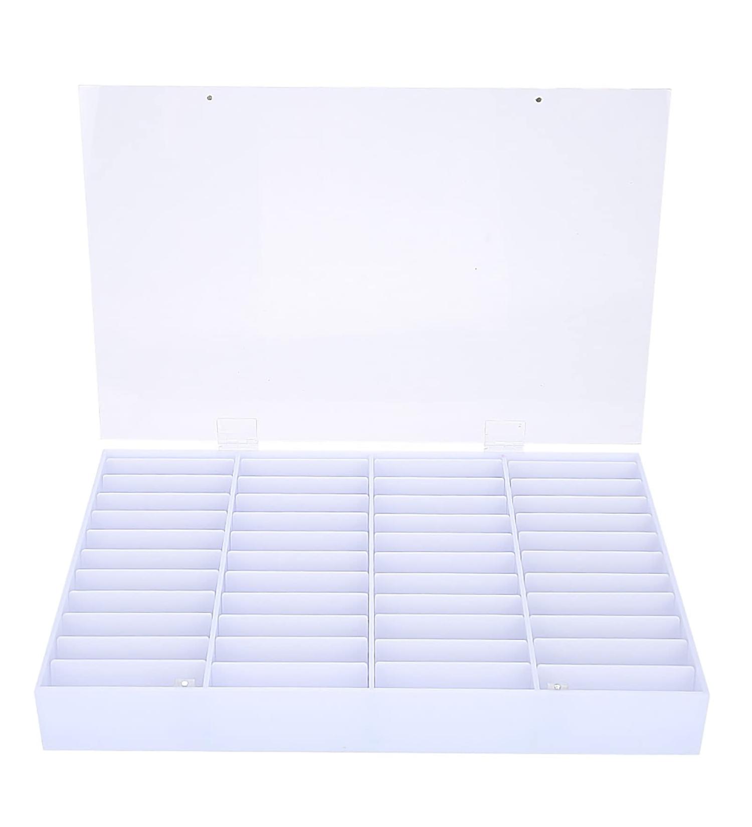 Qyebavge Empty Nail Tips Storage Box Clear Nail Art Decoration Container with 44 Compartments for Fake Nail Display - Buy Online on GoSupps.com