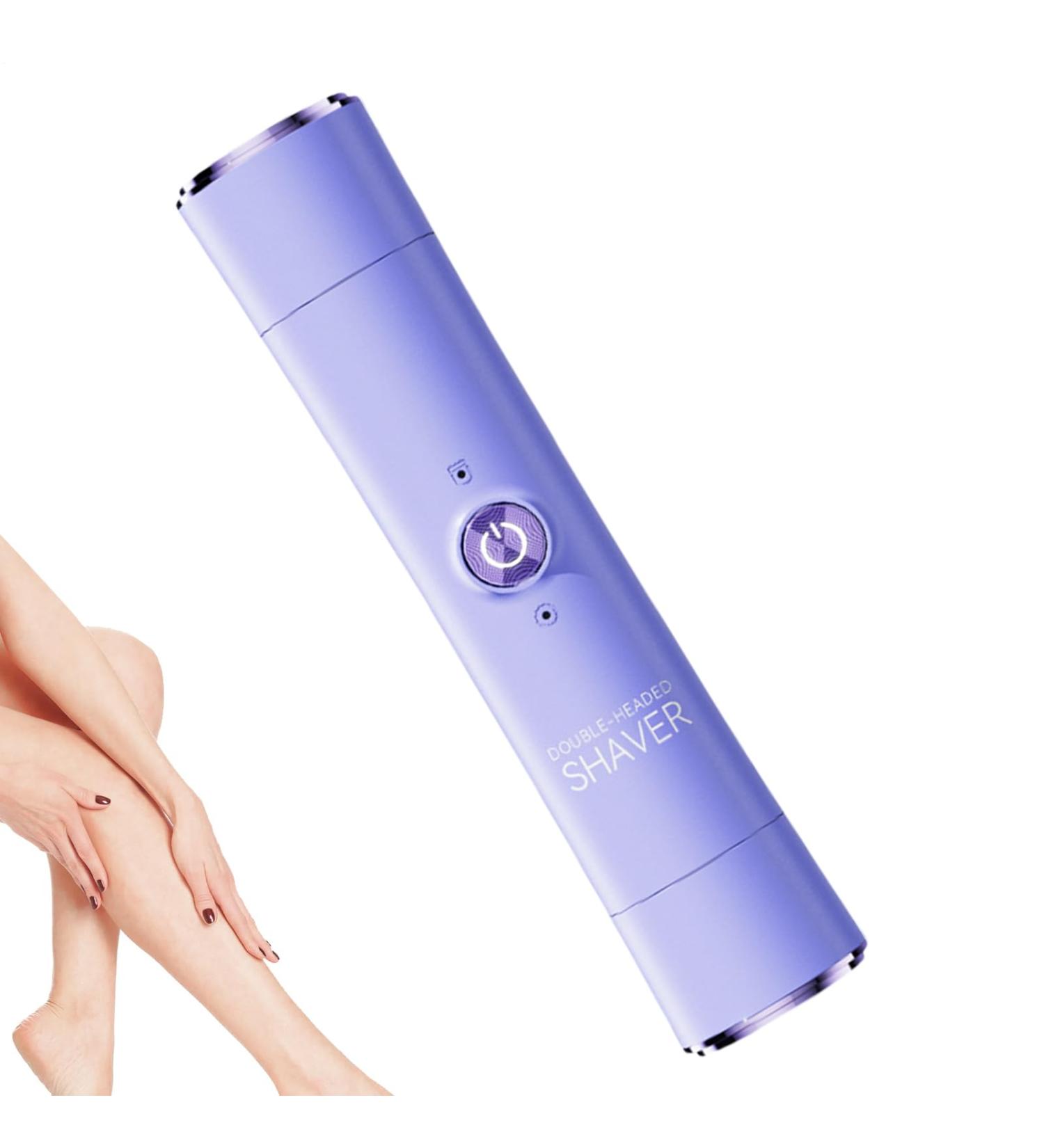 Electric Shaver for Women Ladies Bikini Trimmer with Double Heads Hair Removal with Ergonomic Design for Body Eyebrows Face Intimate Areas Ears Legs Purple - Buy Online on GoSupps.com