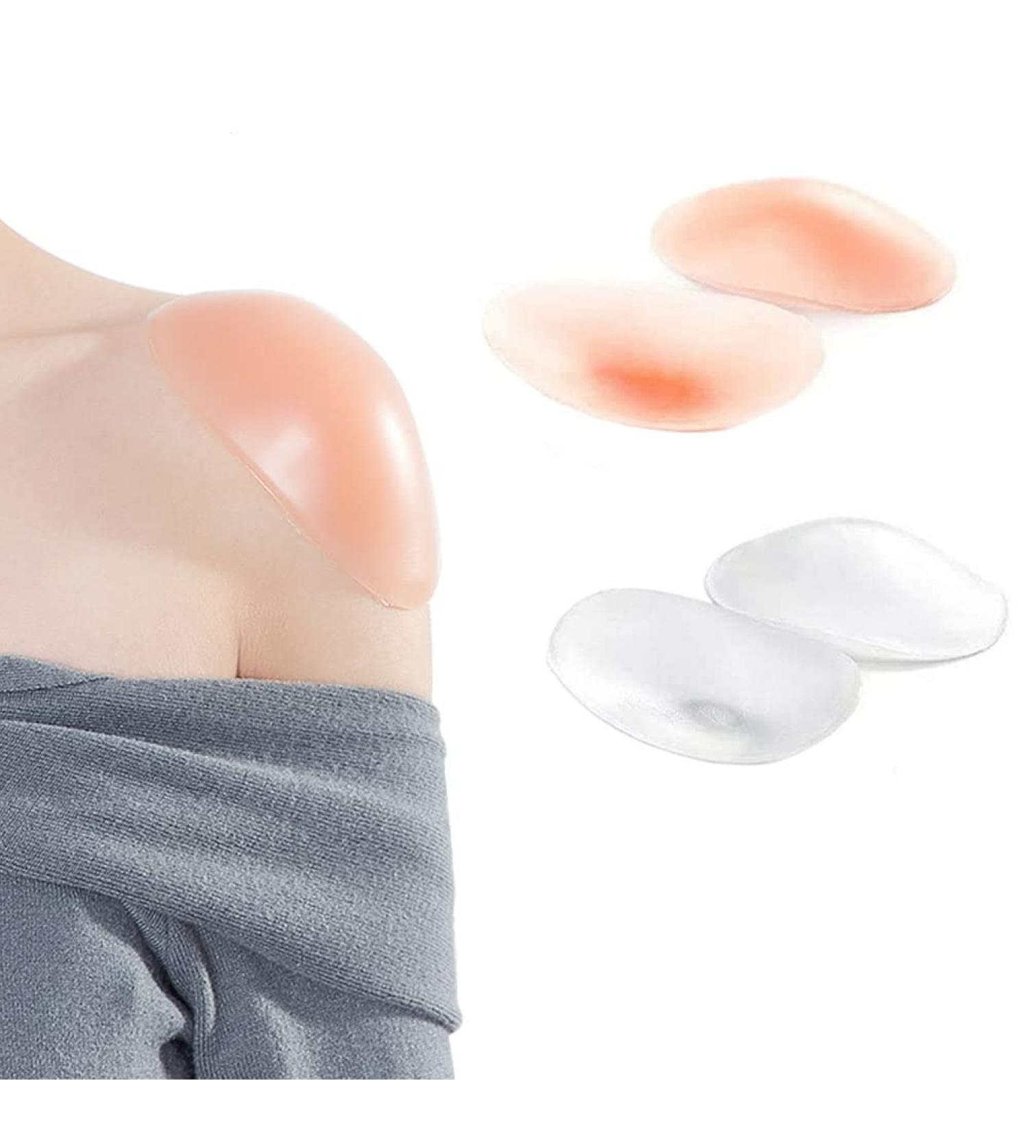 2 Pairs/4 PCS Silicone Shoulder Pads Invisible Shoulder Pads Anti-Slip Shoulder Push-Up Pads Shoulder Enhancer Adhesive Sticky Support Height Enhancer for Womens Clothing (Transparent +Skin) - Buy Online on GoSupps.com