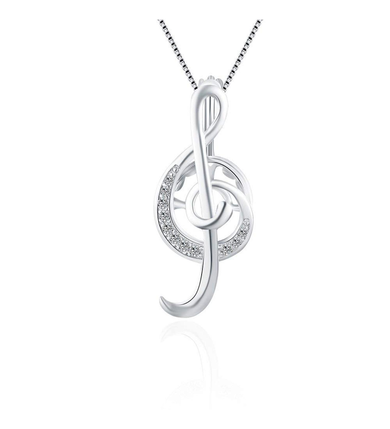 CZ Music Note Treble Clef Sterling Silver Cage Pendant - Pearl Jewelry Making for Women - Buy Online on GoSupps.com