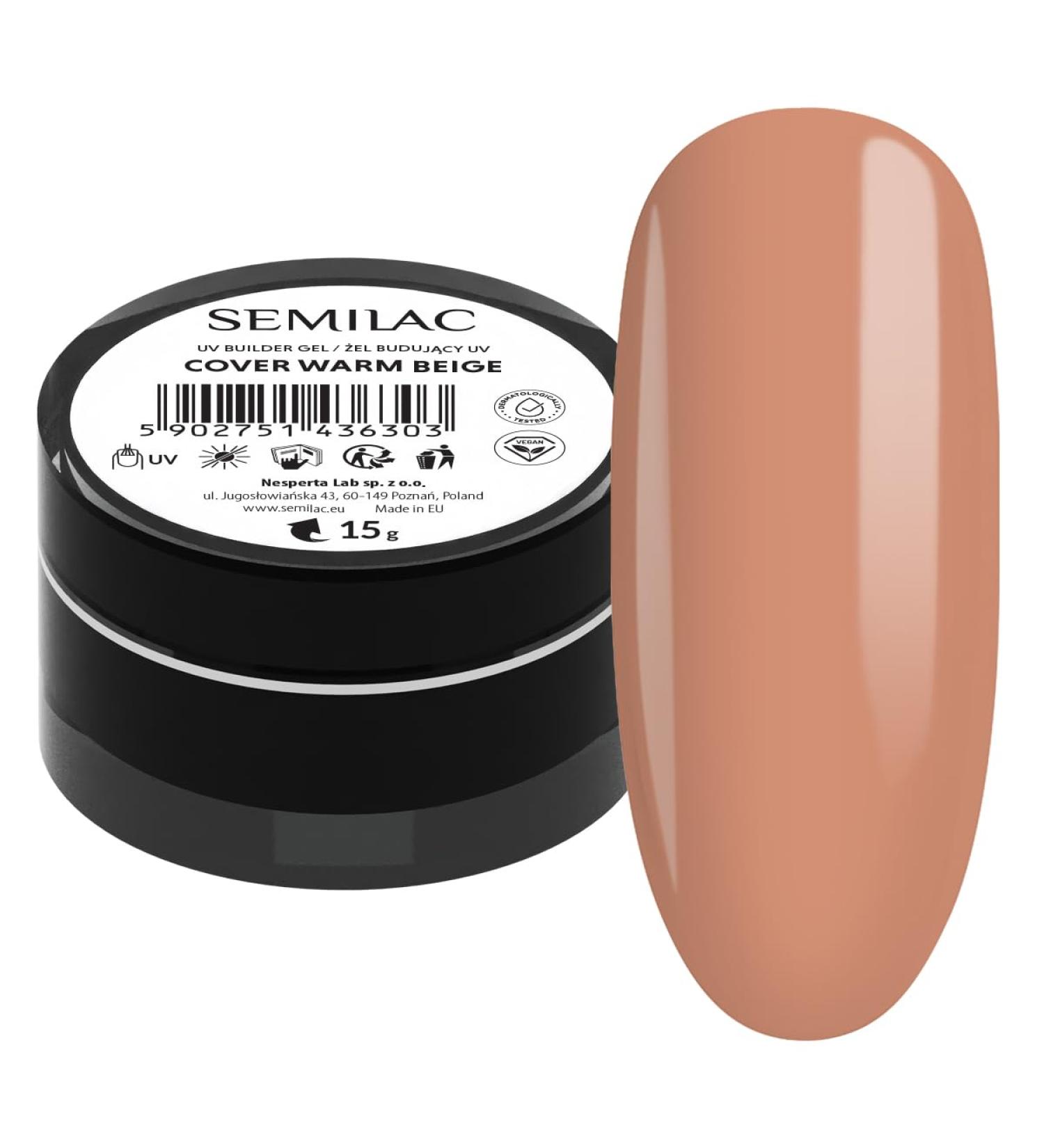 Semilac Gel de construction pour ongles durs et r sistants Beige chaud Facile appliquer sans dommage R pare les ongles cass s et endommag s 15 g Beige 15 ml (Lot de 1) - Buy Online on GoSupps.com