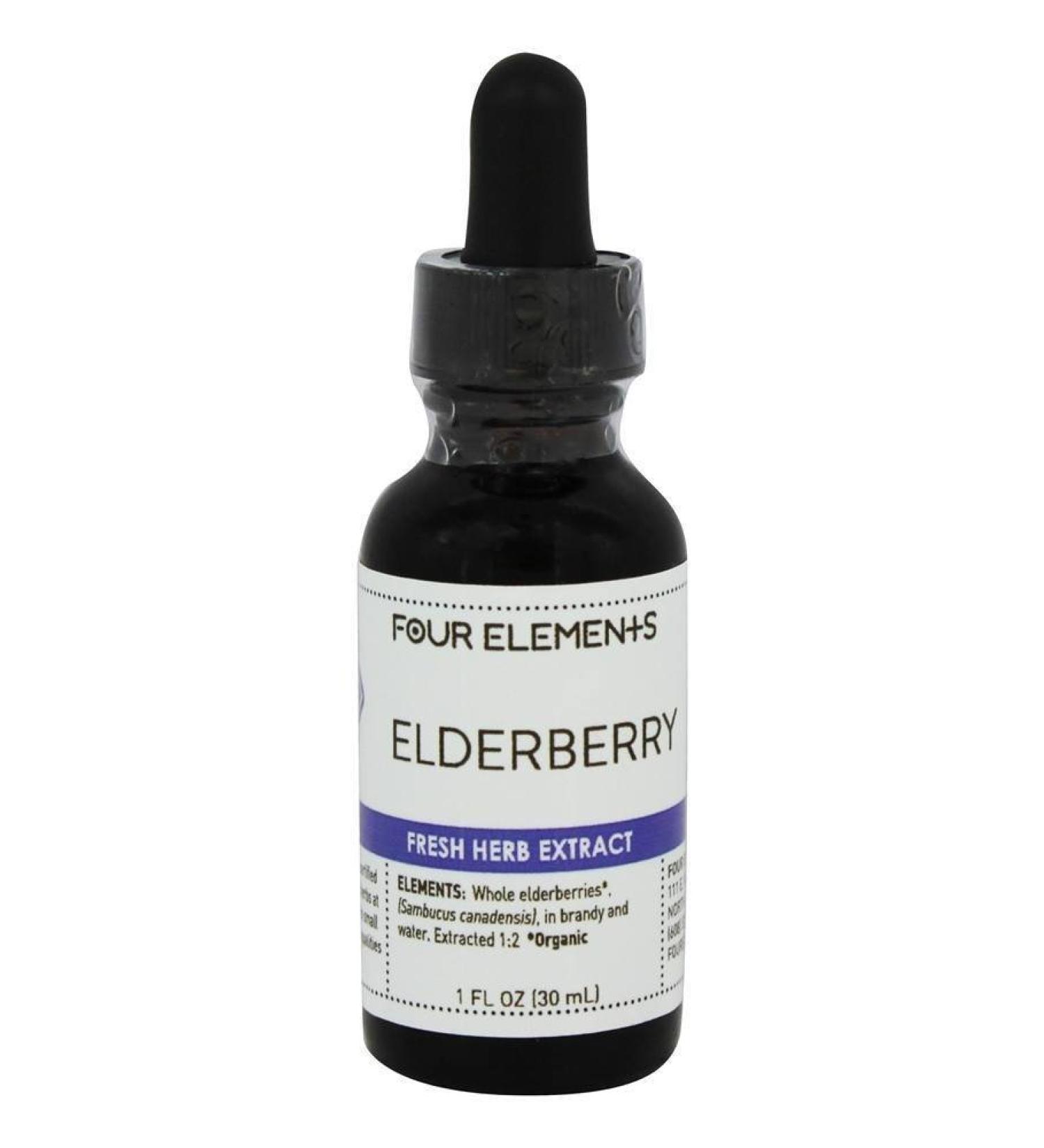 Four Elements Organic Herbals Elderberry Tincture 1 oz Liquid - Buy Online on GoSupps.com