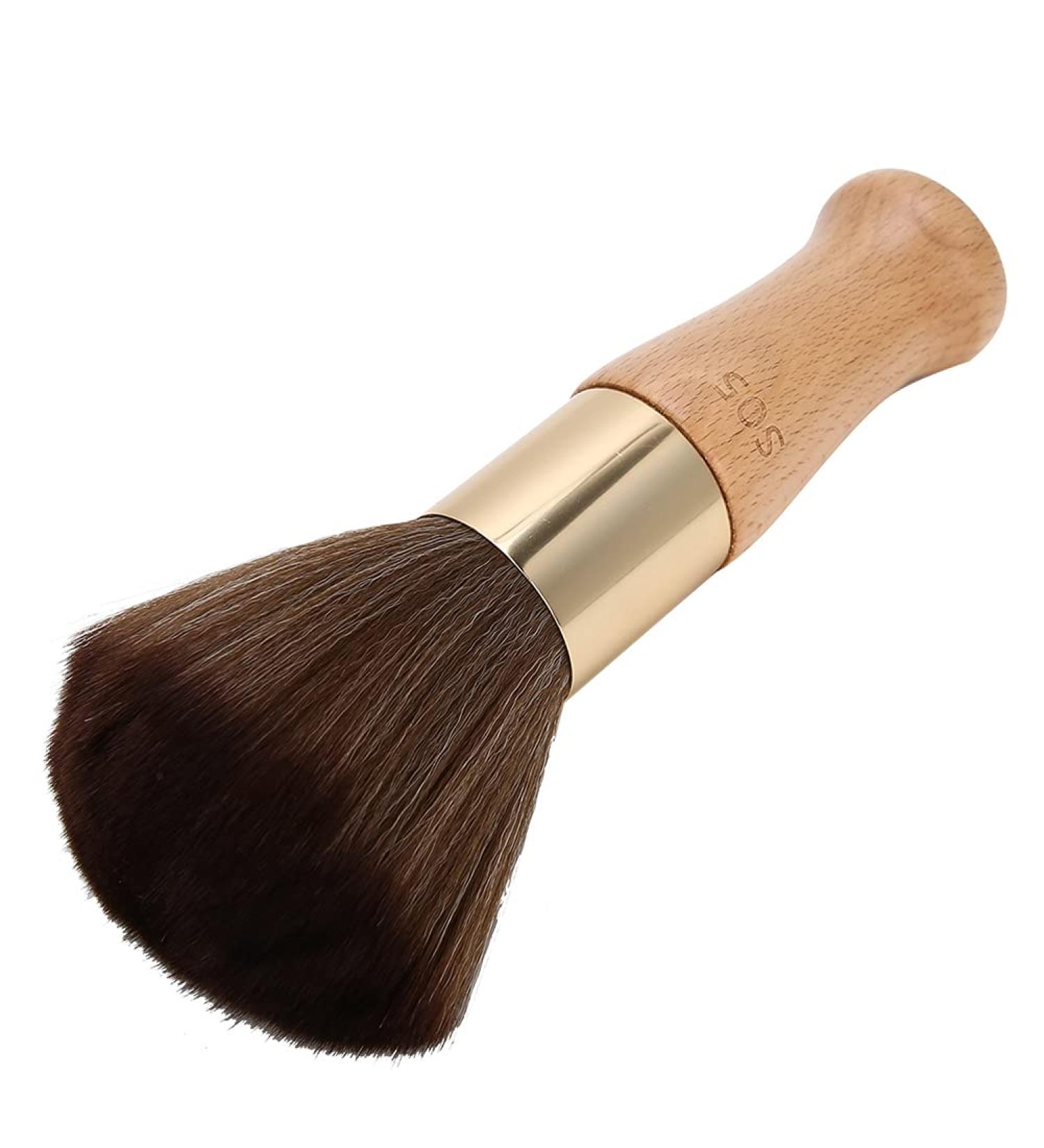 Neck Duster Brush Hair Cutting Neck Duster Brush Barber and Salon Brush to Remove Loose Hair From Neckline and Ears After Haircut Stand Up Base (Original Wood Color) - Buy Online on GoSupps.com