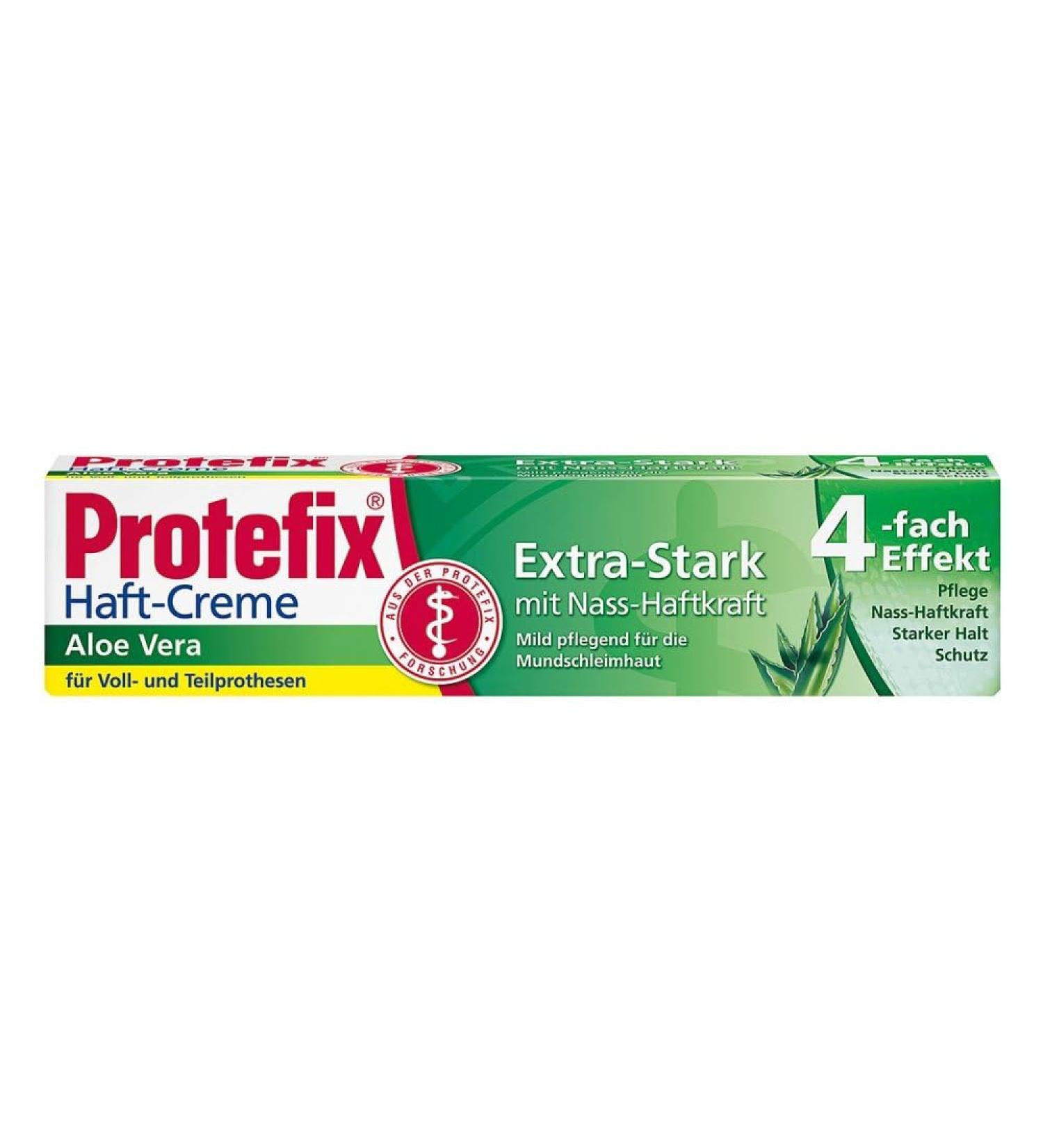 Protefix Adhesive Cream with Aloe Vera 47g - Strong Hold for Dentures | International Shipping Available - Buy Online on GoSupps.com