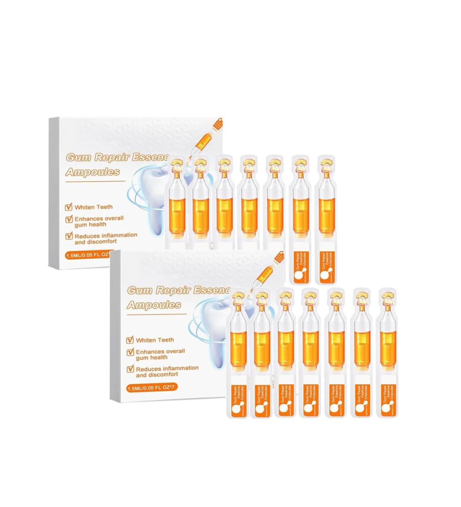 Buy Gum Repair Treatment Ampoules - Oral Repair Serum for Tartar Removal | 2 Boxes of Effective Gum Repair and Tooth Whitening Essence - Buy Online on GoSupps.com