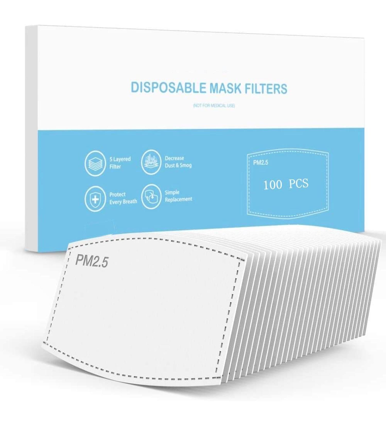 100 Pack PM2.5 Activated Carbon Filter Pads - Breathable Mouth Filters for Outdoor Activities - Buy Online on GoSupps.com