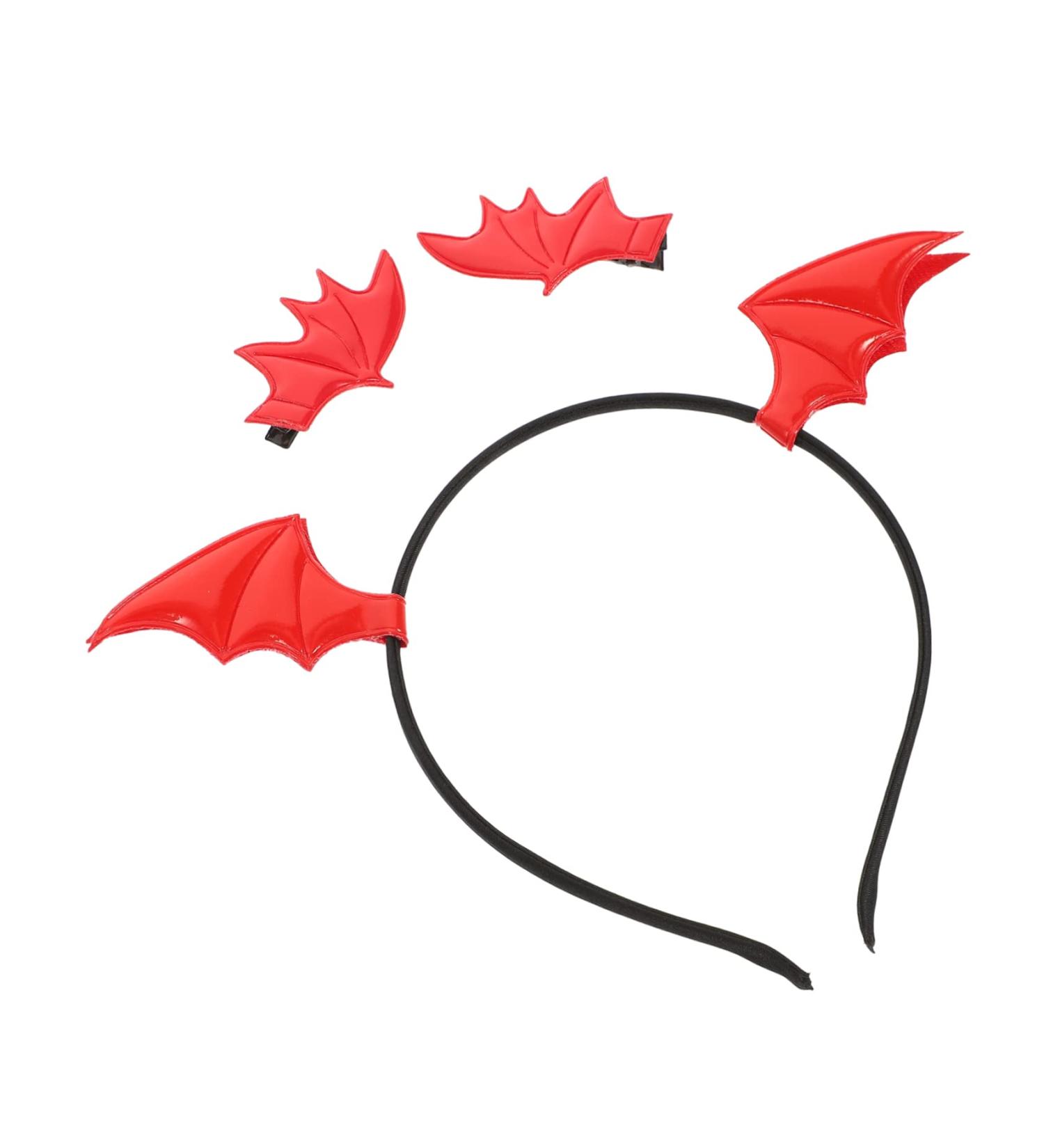 FRCOLOR 4 Sets Bat Headband Hair Clip Batgirl Bat Wings Headband Dragon Headband Bat Headwear Role Play Outfits Halloween Clip Halloween Costumes Devil Headband Devil Ears Horns Red Fabric - Buy Online on GoSupps.com