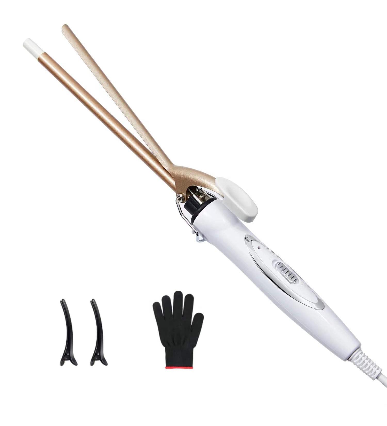 Reyke 9mm Mini Curling Iron - Professional Ceramic Adjustable 120-220 Fast Heating Includes Heat-Resistant Glove & Hair Clips for International Shipping - Buy Online on GoSupps.com