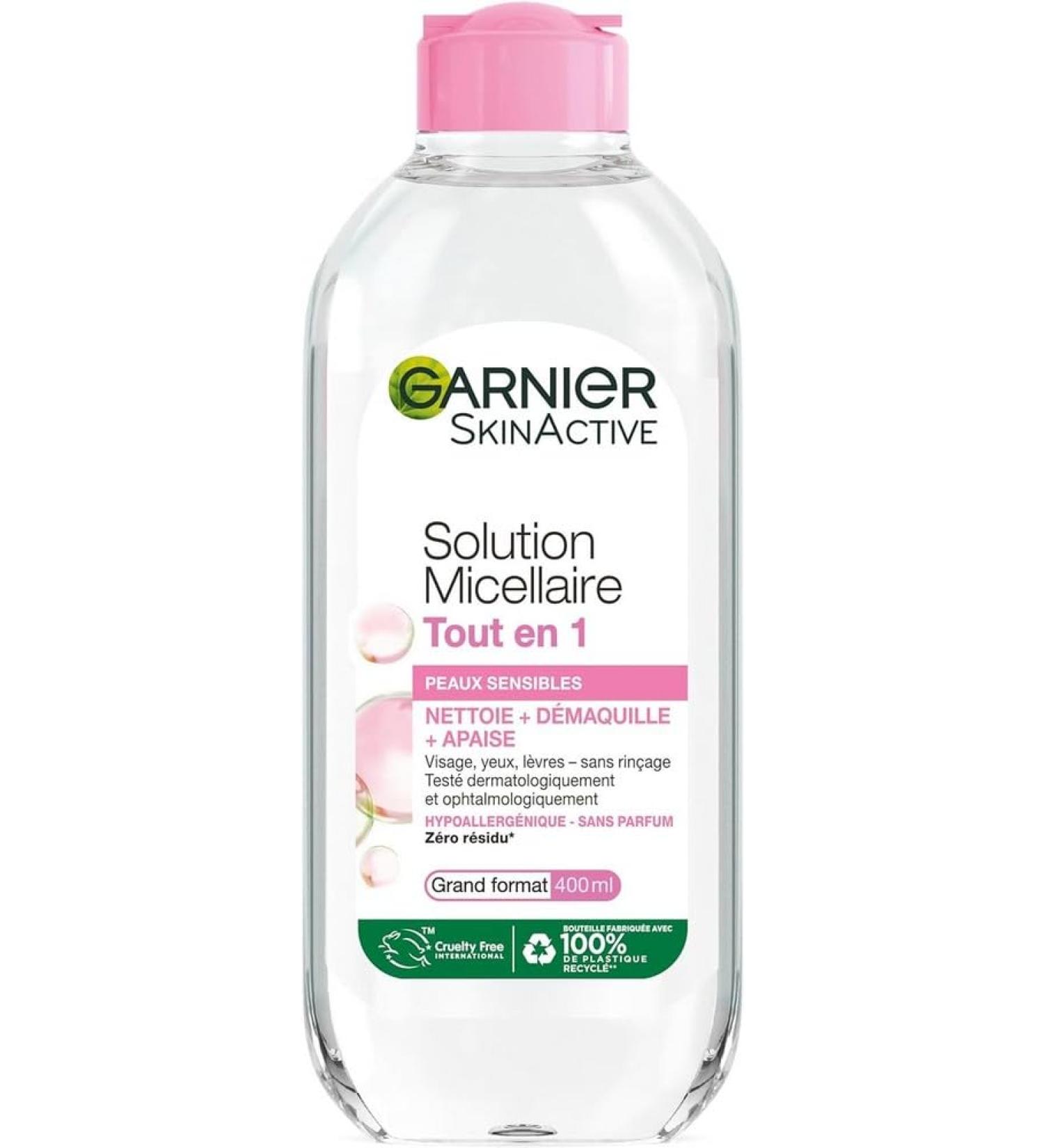 Garnier SkinActive Micellar Solution for Sensitive Skin - 400ml | All-in-One Cleansing Solution - International Shipping Available - Buy Online on GoSupps.com