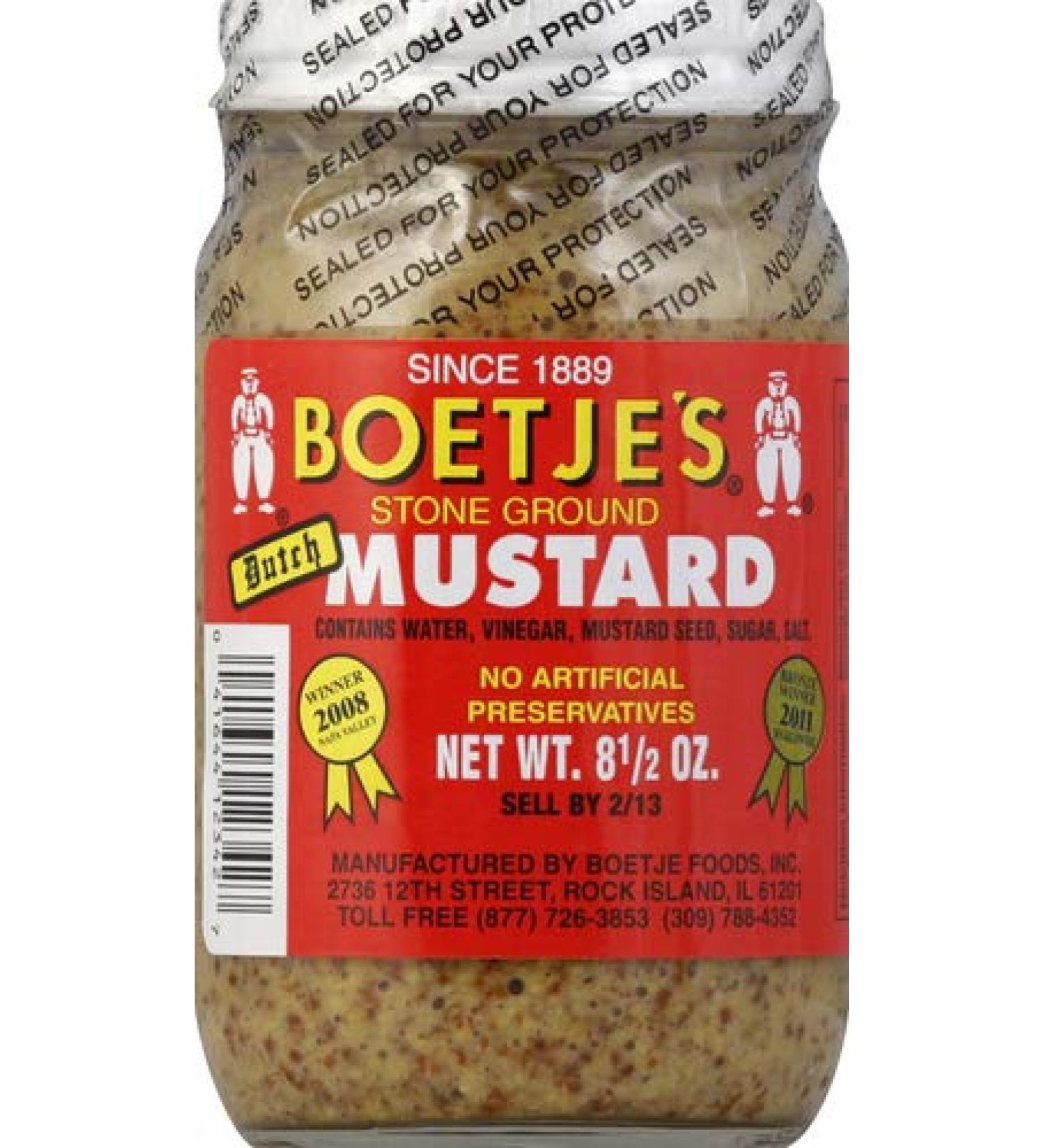 Boetje Foods Inc. Mustard, Dutch, 8.50 Ounce (Pack of 6)