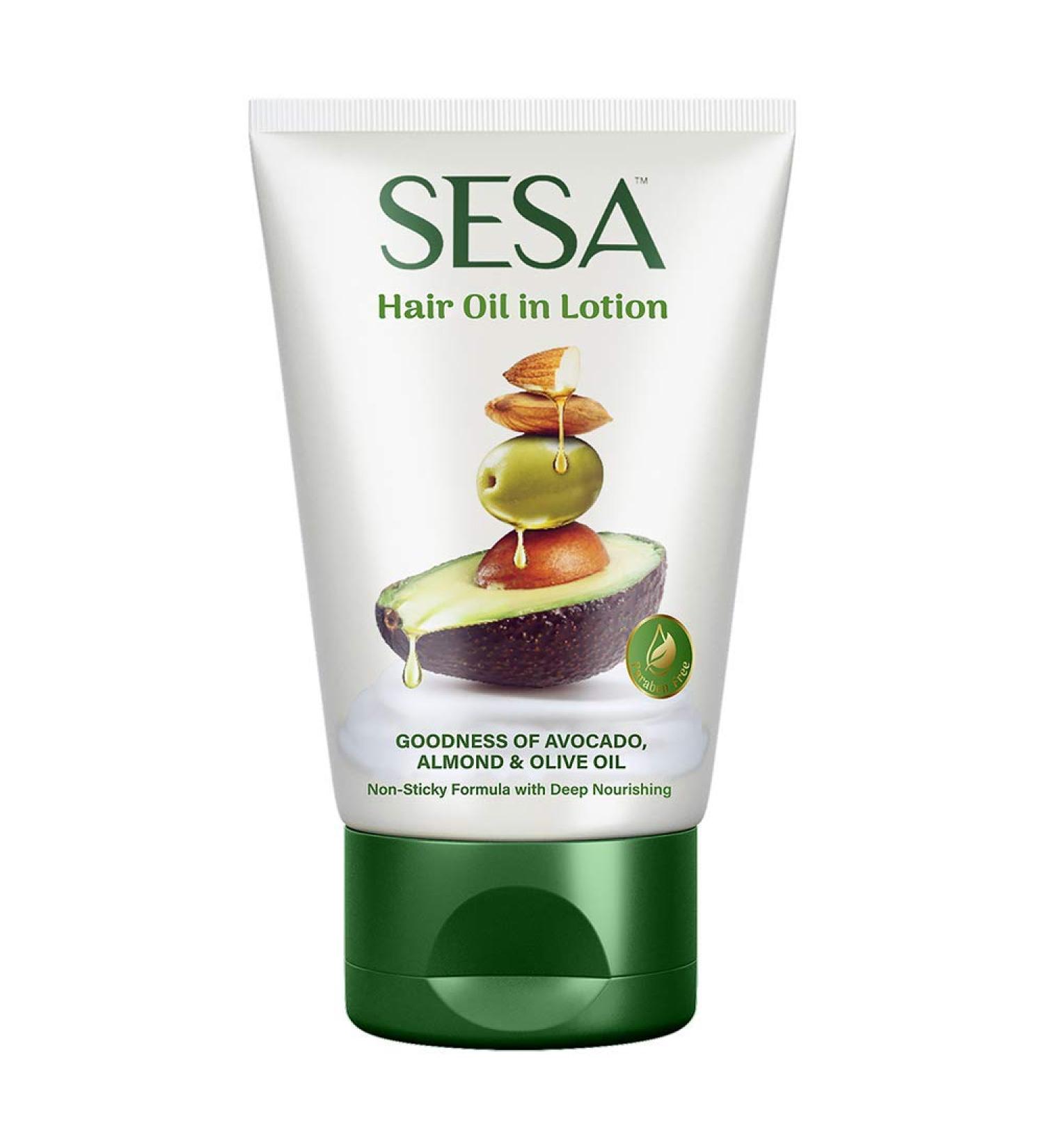 Sesa Hair Oil in Lotion - Bhringraj & 17 Ayurvedic Herbs, 7 Nourishing Oils, Vitamin E - 100 ml - Non-Sticky, For All Hair Types - Mineral Oil Free - Buy Online on GoSupps.com