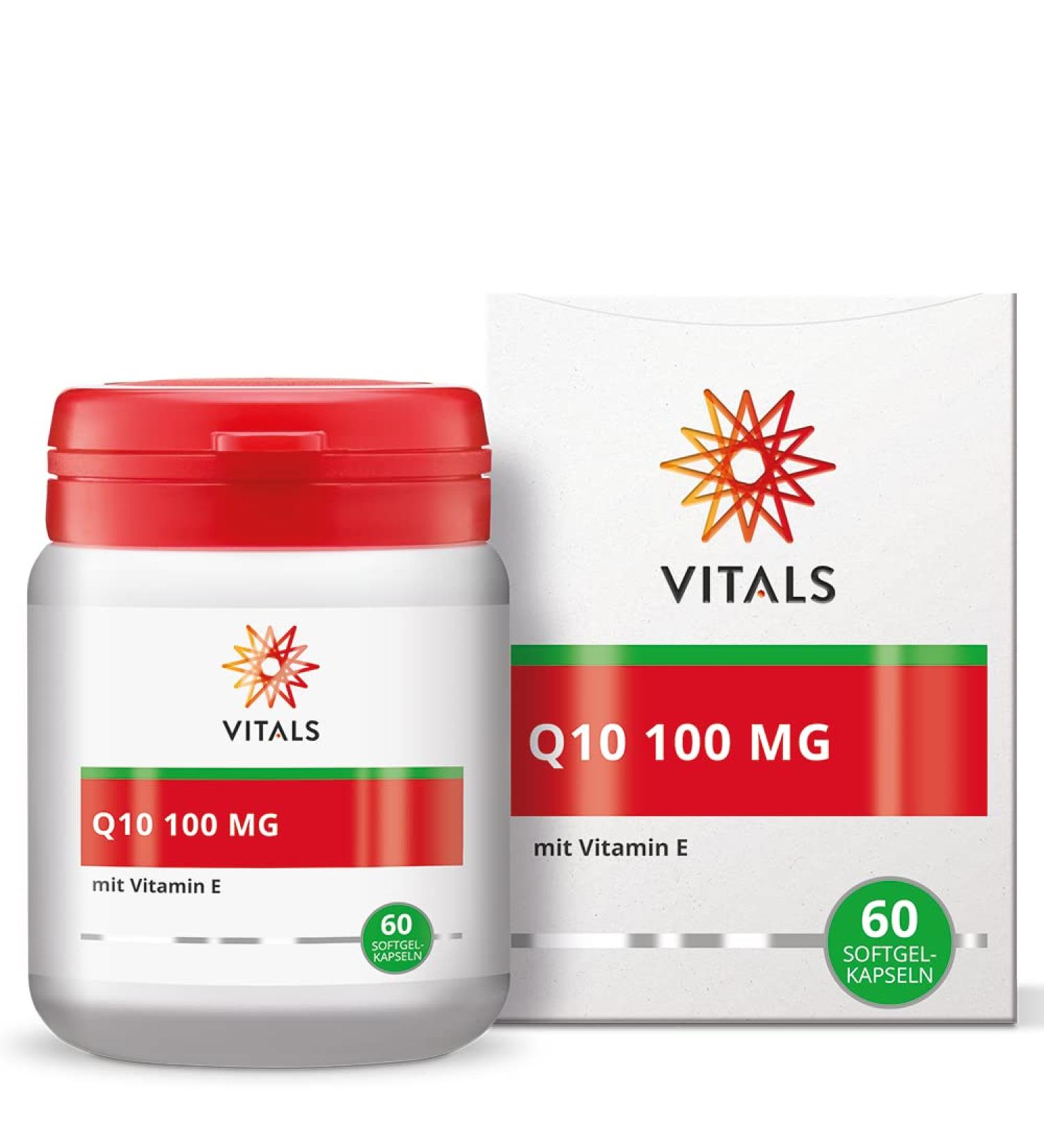 Buy Vitals Q10 100mg Softgel Capsules - High-Quality CoQ10 with Vitamin E | 60 Count - Kaneka Certified - Buy Online on GoSupps.com