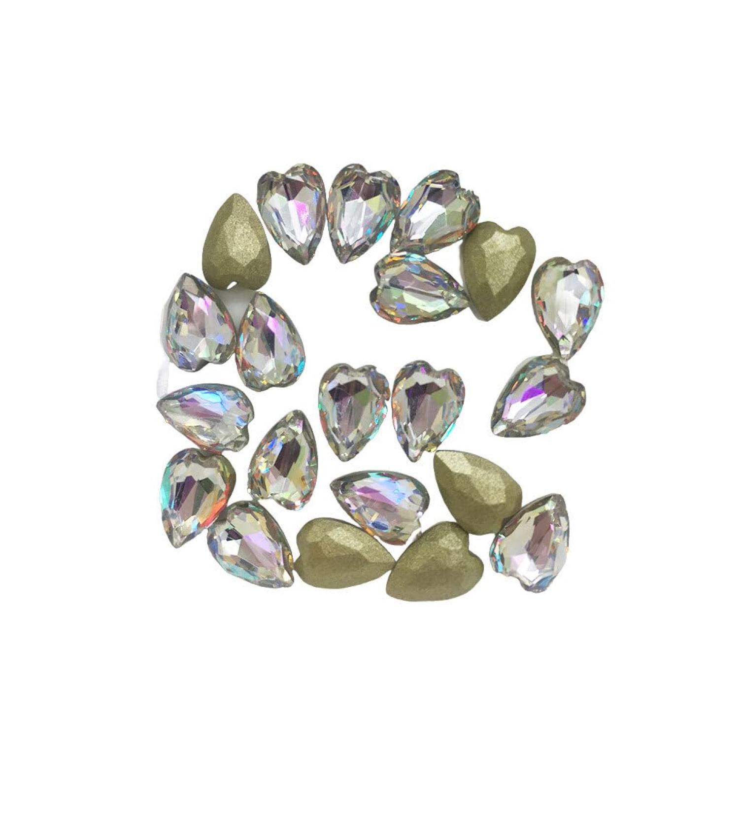 dijiusidy Nail Rhinestones Manicure Decorations Multiple-Shape Multi-color Glass DIY Decor Stickers Eye-catching Beauty Tools 7 * 10Point PeachHeart 7*10point Peachheart - Buy Online on GoSupps.com