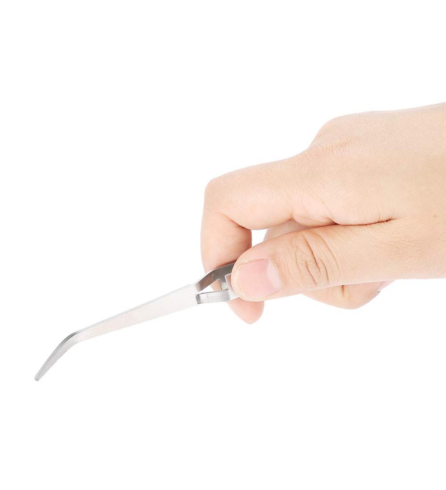 LANTRO JS Nail Art Tweezers Stainless Steel Gel Nail Acrylic Nails Shaping Tweezer Clip Nail Art Tool Pick-up Nail Art Nail Pincher Tweezers Tool - Buy Online on GoSupps.com