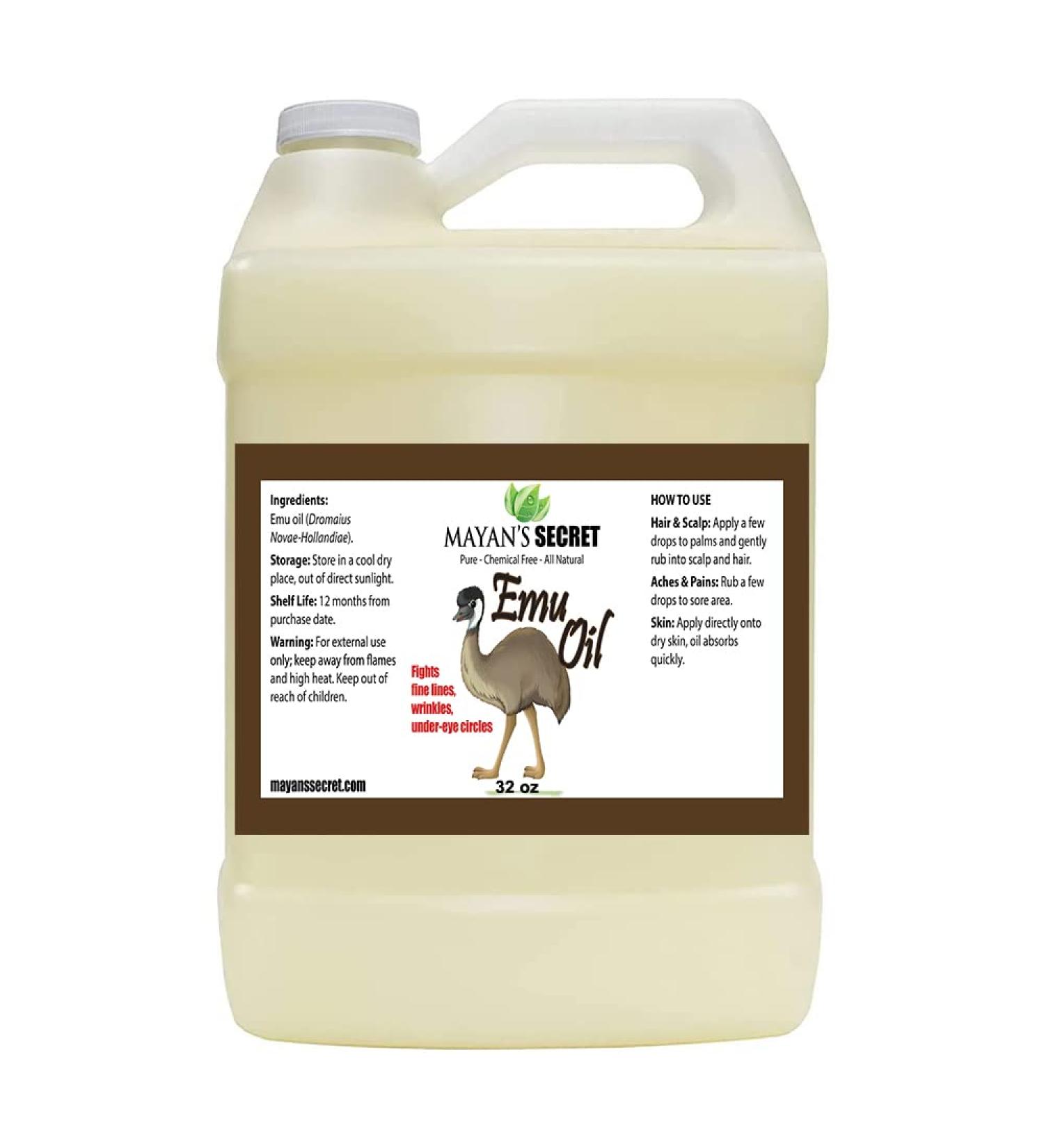 Natural Triple Refined Australian Emu Oil - 32oz for Ultimate Skincare and Haircare Benefits