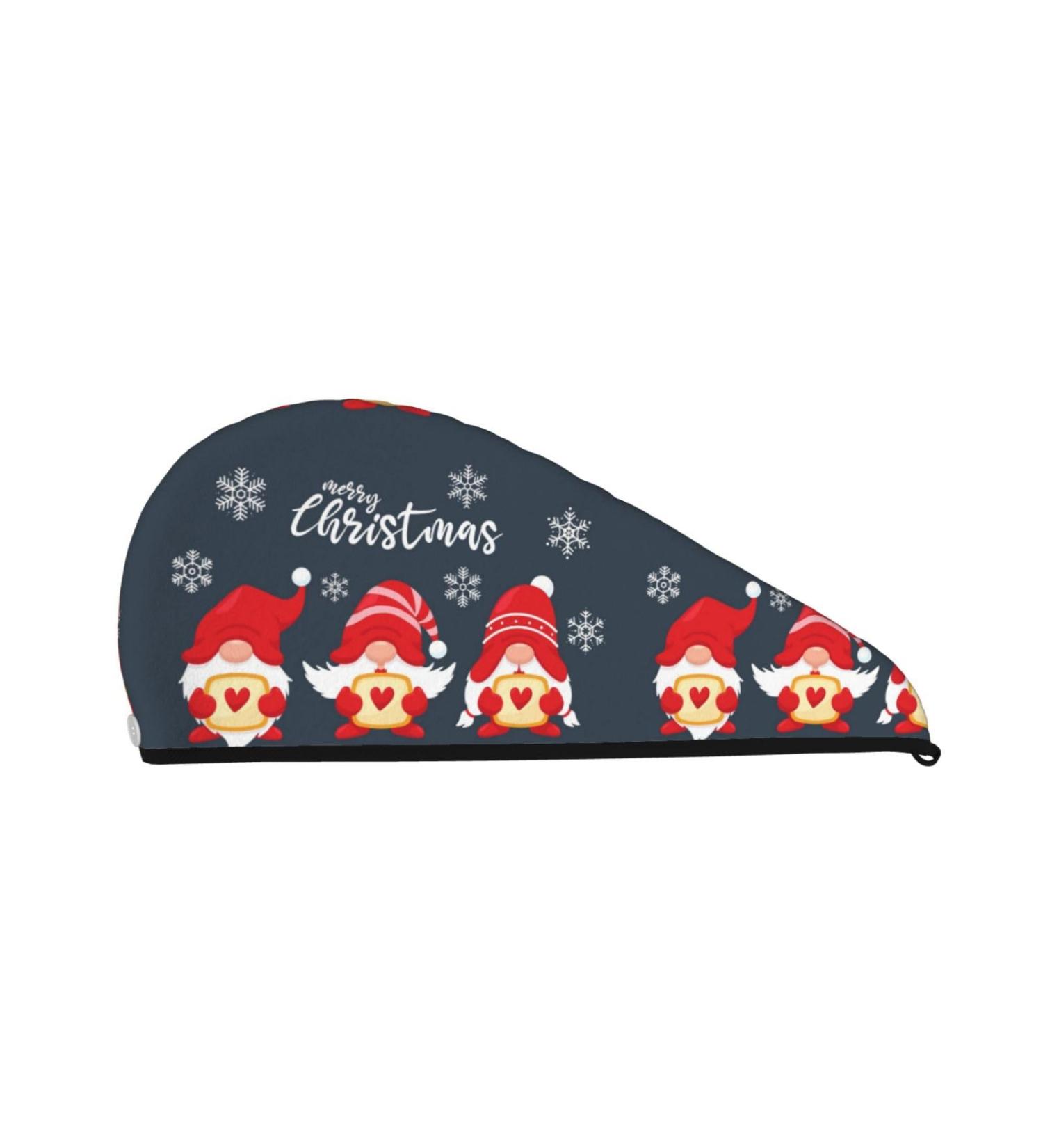 Three Cute Christmas Gnomes Microfiber Hair Towel - Soft Super Absorbent Coral Velvet Wrap for Long Curly Thick Hair | Quick Dry Hair Cap for Women - Buy Online on GoSupps.com