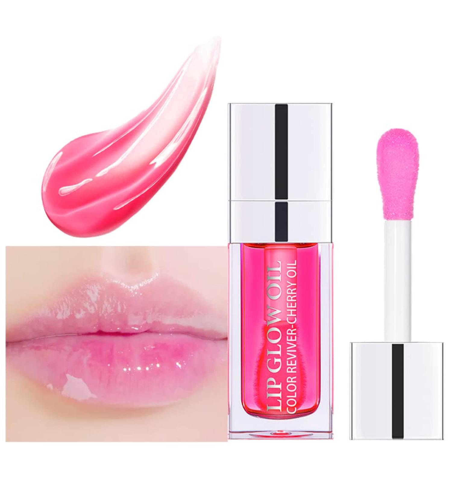 GL-Turelifes Plumping Lip Gloss Oil | Hydrating & Tinted Balm | Transparent Lip Oil | Long-Lasting Nourishing Formula | Non-Sticky Glitter Shine | Primer Lip Tint (007Raspberry) - Buy Online on GoSupps.com