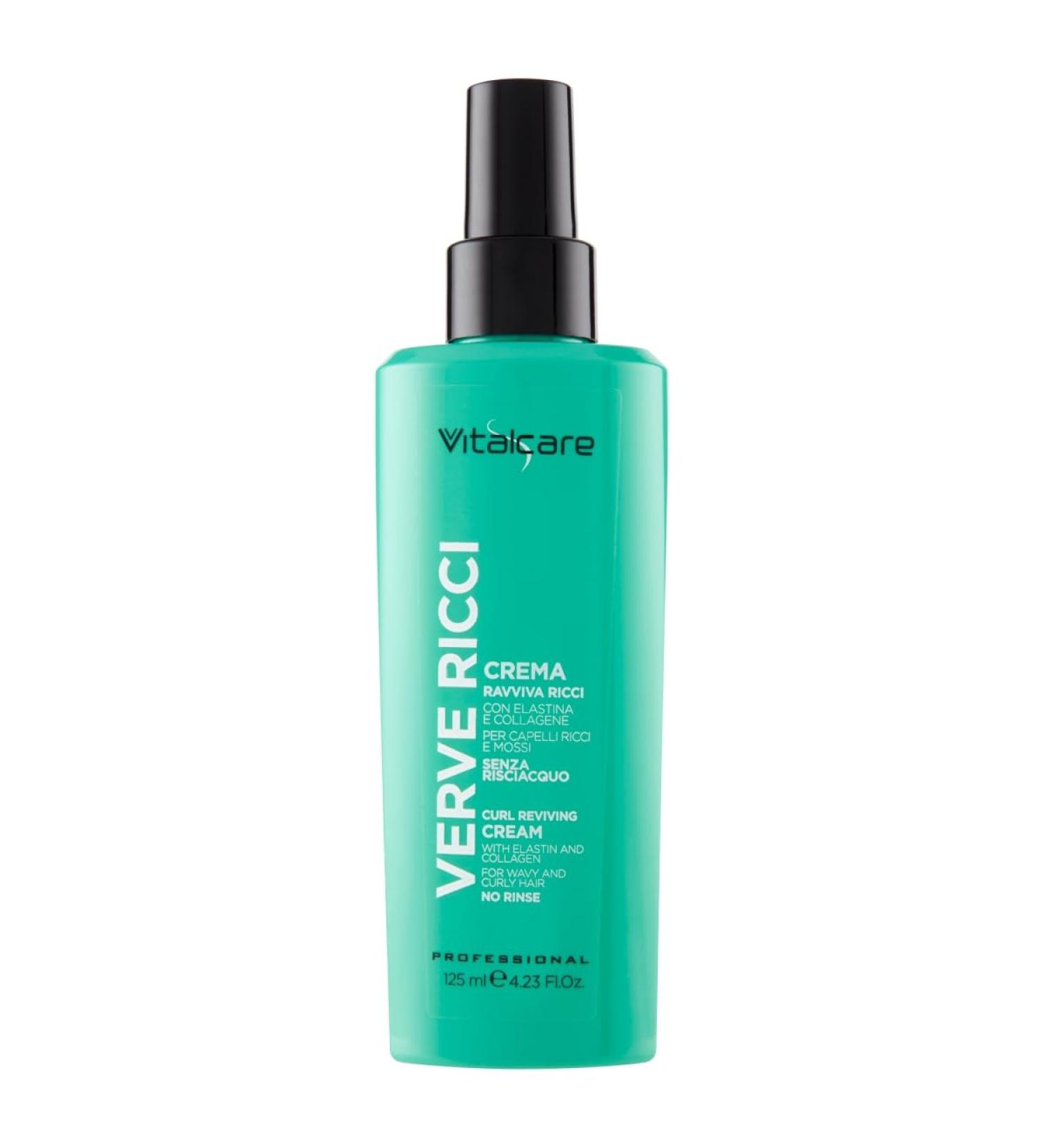 Vitalcare | Verve - Curl Revive Cream For Curly or Wavy Hair With Elastin and Collagen Without Rinse 125 ml - Buy Online on GoSupps.com