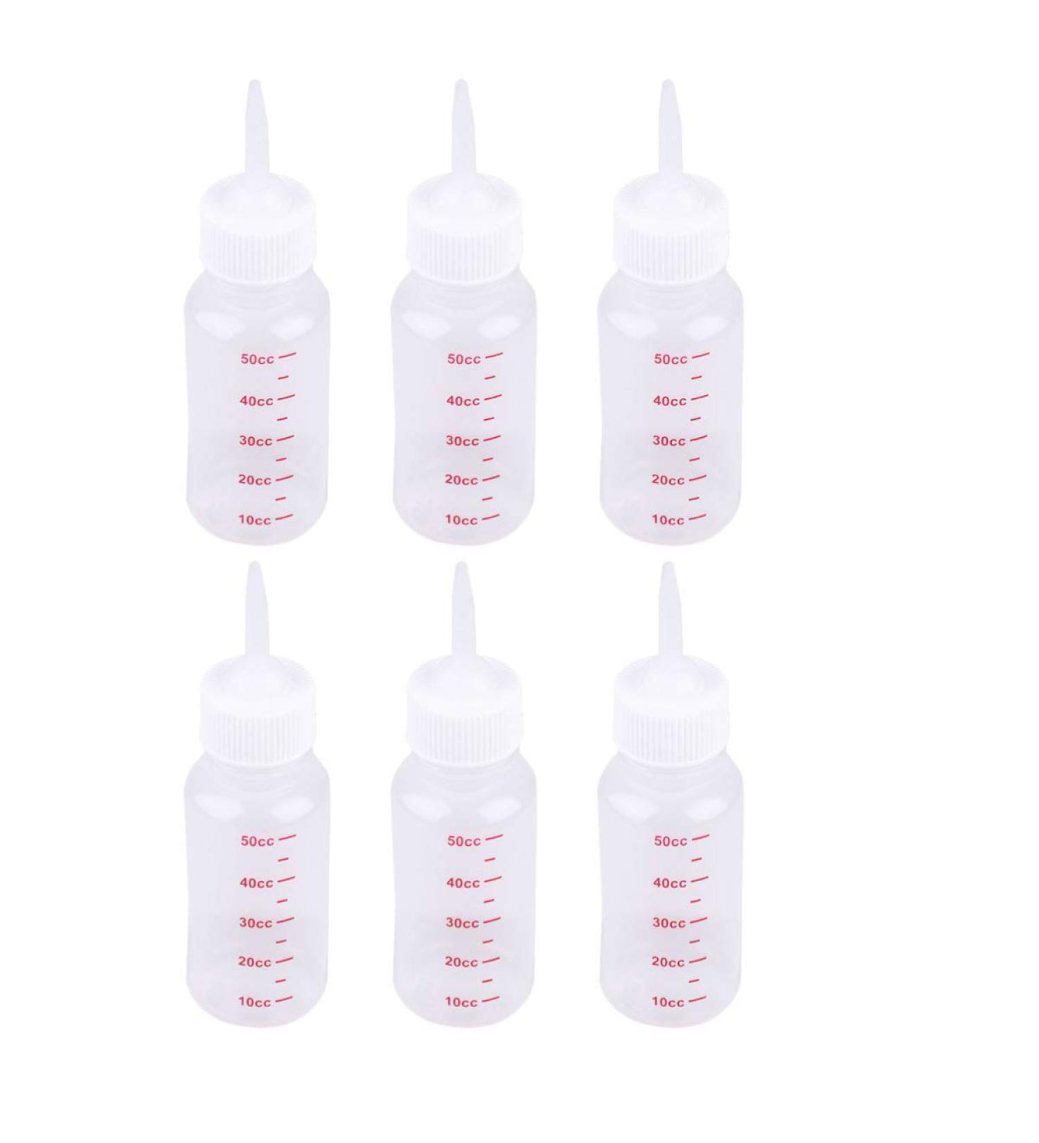 Baby Pet Feeding Bottle 50 Ml Squeeze Liquid Bottle for Kitten Puppy Small Animals Feeding Tool Pointed Milk Feeder with Scale 6 Pcs - Buy Online on GoSupps.com