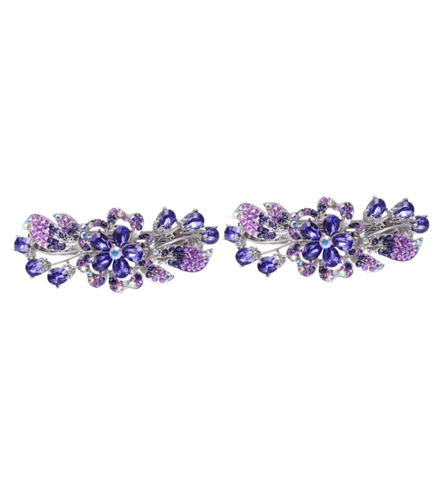 Beaupretty Ponytail Barrettes Holders hairpin rhinestone clip holder flower barrettes purple barrettes metal styling clips rhinestones barrettes alloy Miss aldult flower Back Hair Barrettes - Buy Online on GoSupps.com
