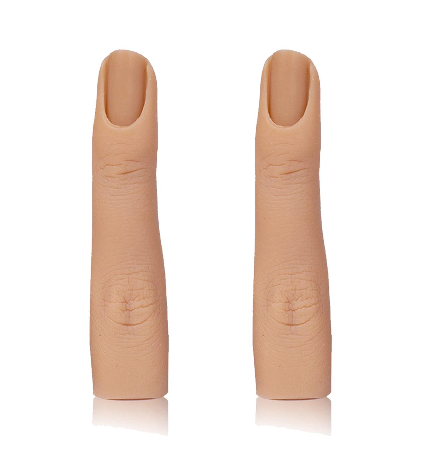 2Pcs Silicone Fake Nail Training Fingers for DIY Manicure and Nail Art Practice - Buy Online on GoSupps.com