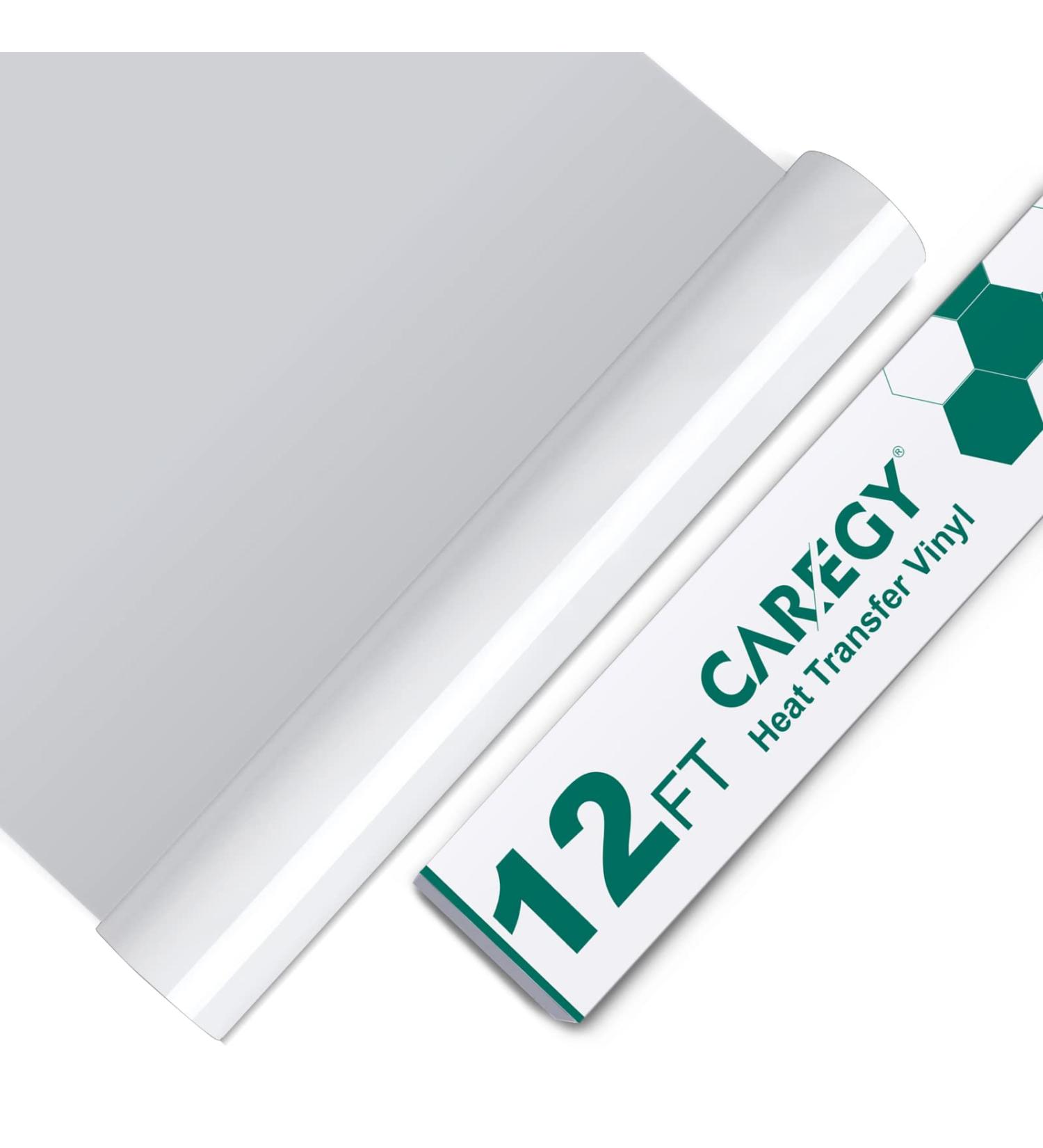 CAREGY Heat Transfer Vinyl HTV Roll for T-Shirts - White, 12in x 12ft - Buy Online on GoSupps.com