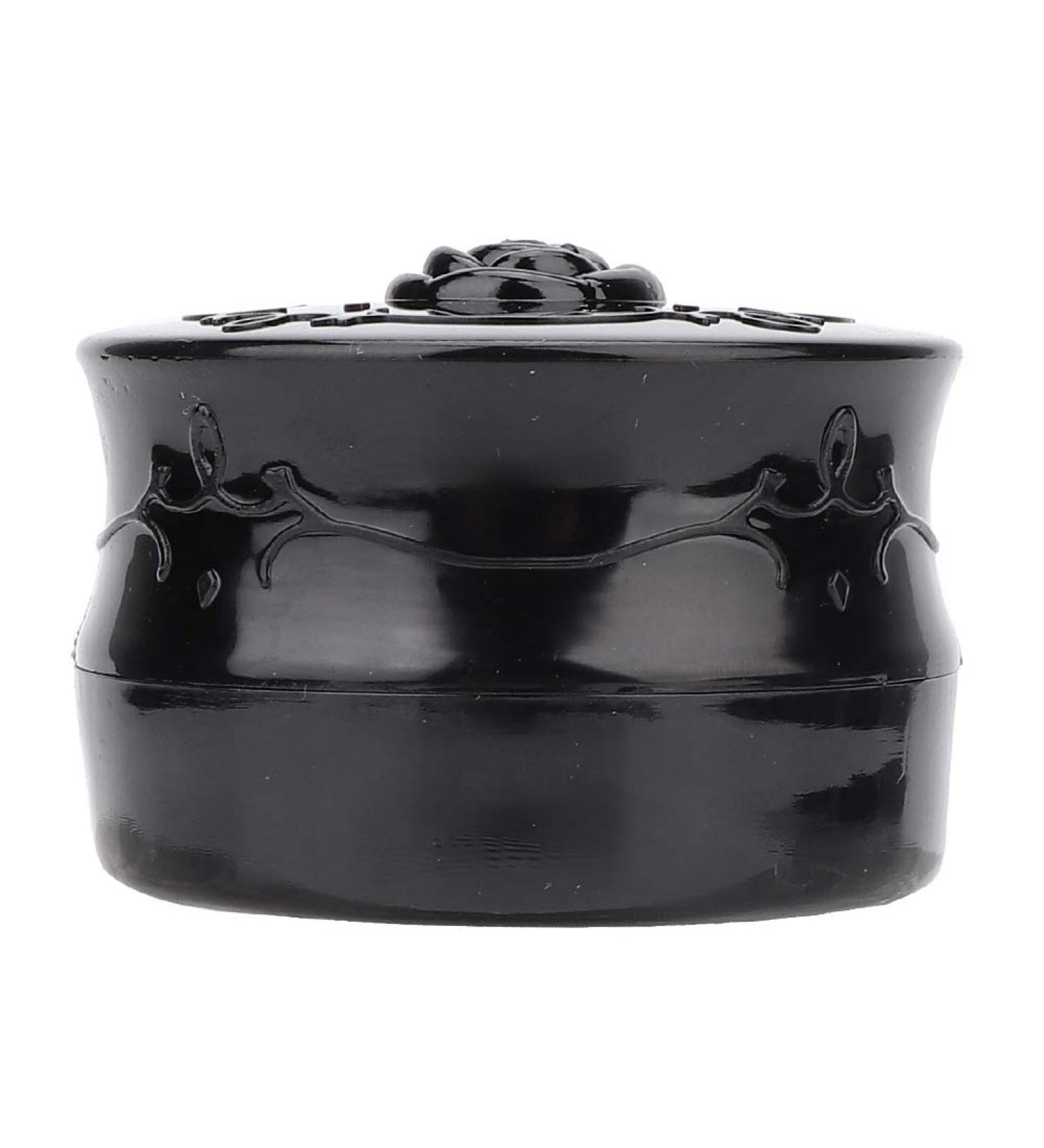 Vintage Rose Loose Powder Container - Empty Makeup Powder Box with Puff for Cosmetics (Black) - Buy Online on GoSupps.com