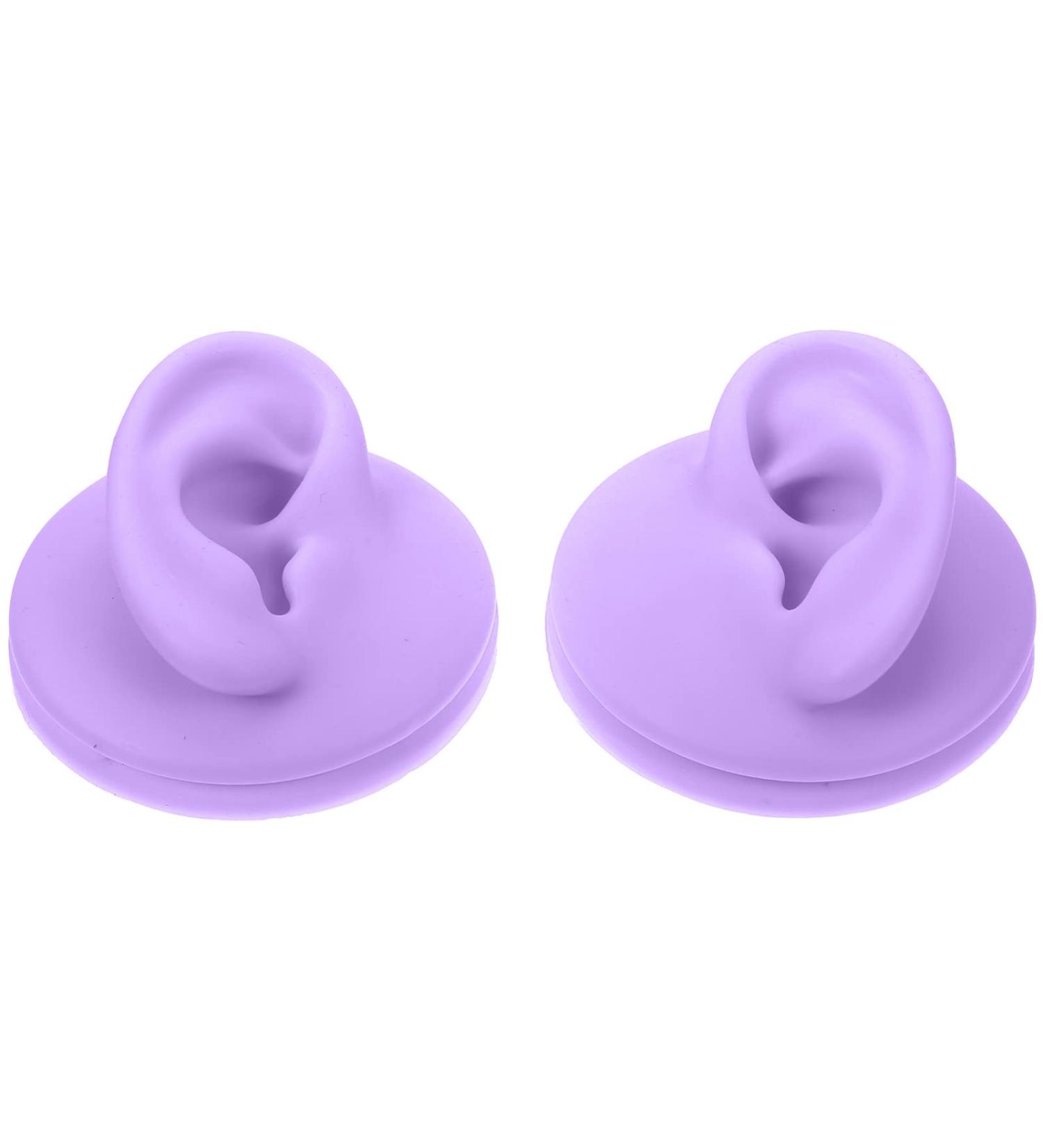 ARTIBETTER 2 Pcs Silicone Ear Models for Jewelry Display & Teaching - Purple - Buy Online on GoSupps.com