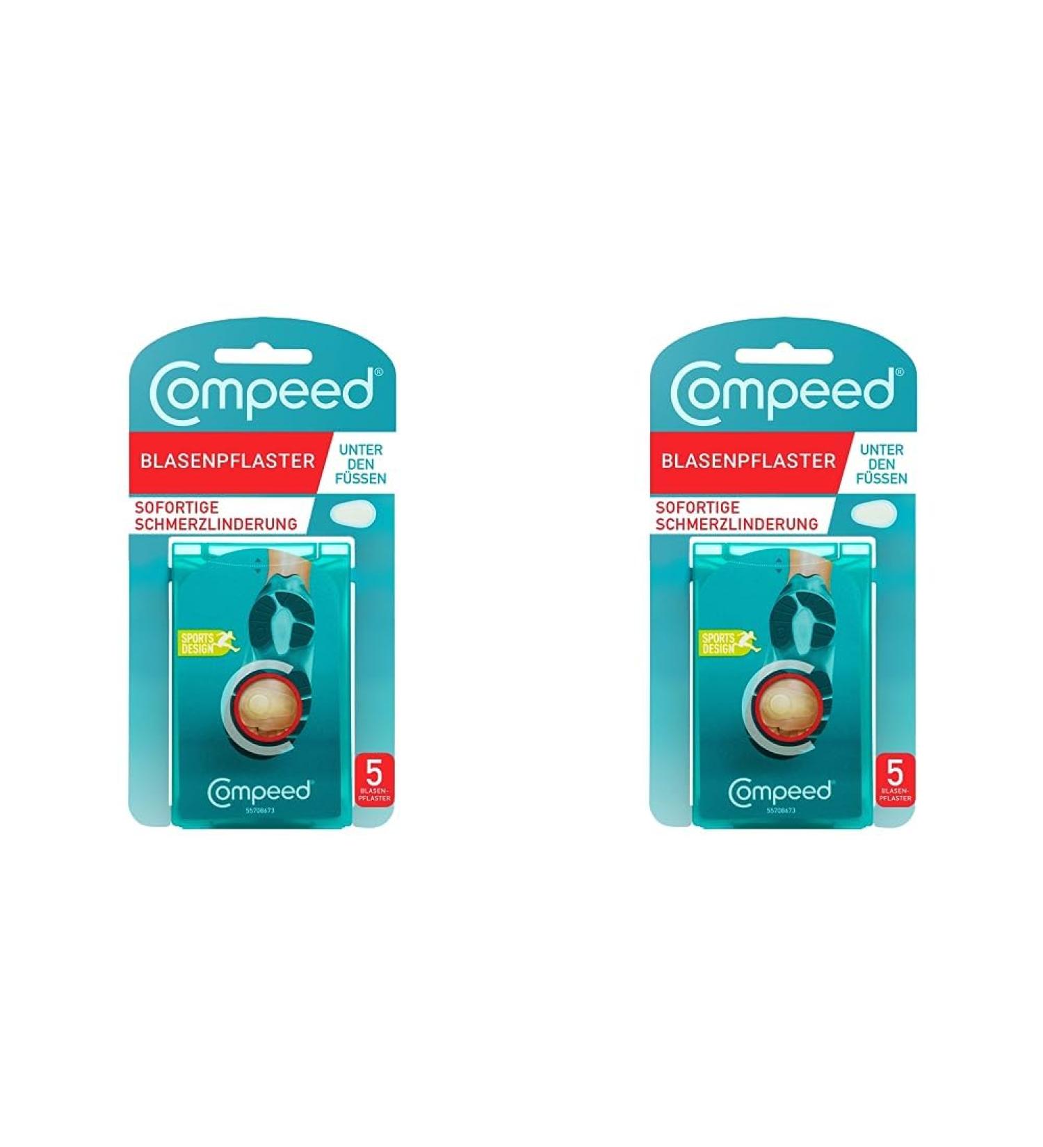 Compeed Sport Blister Plasters Under the Feet Hydrocolloid Plasters Against Blisters on the Ball of the Foot Pack of 10 5 Pieces (Pack of 2)