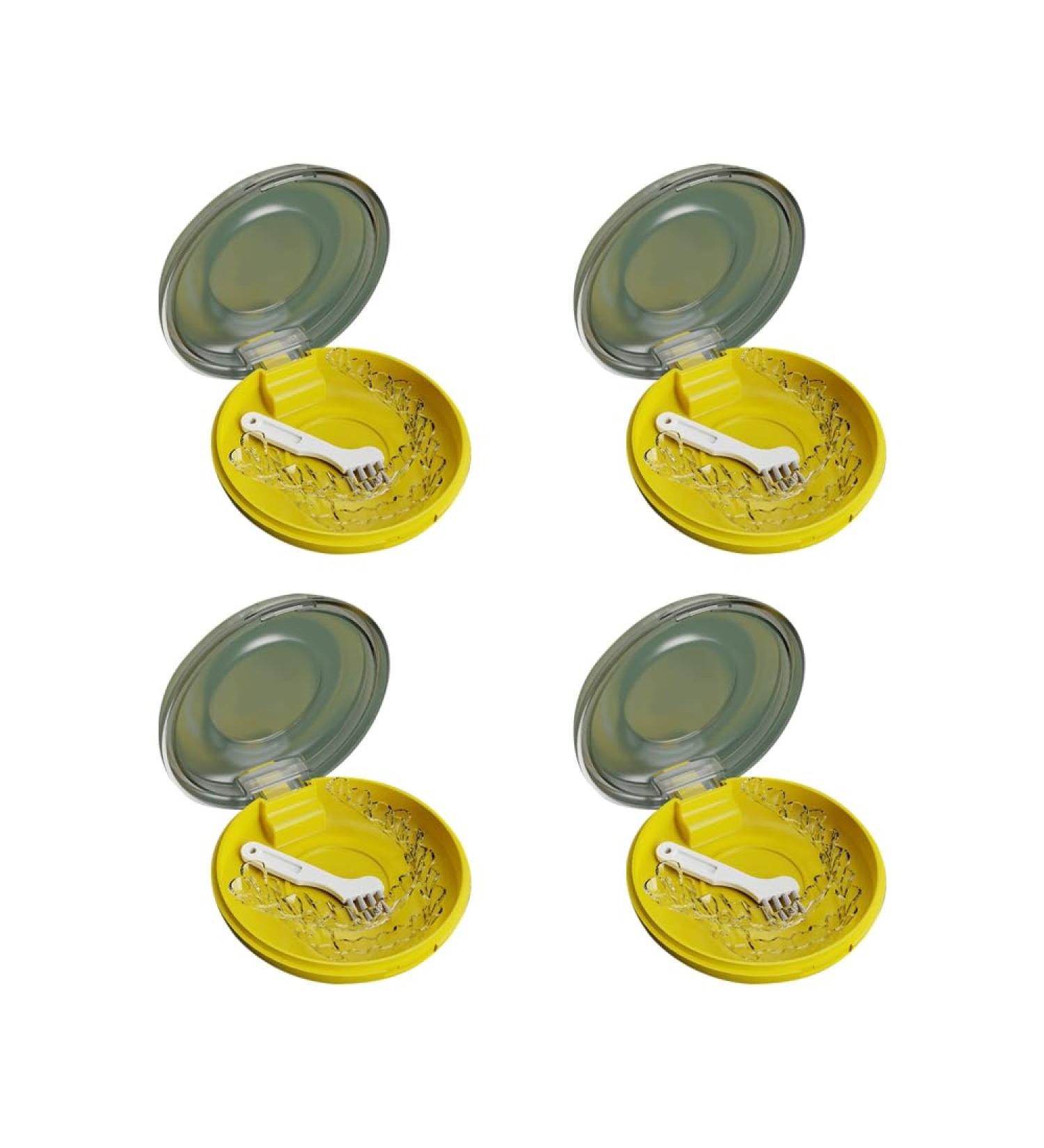4-Piece Yellow Boxing Mouthguard Set | Ventilated Storage Box & Portable Braces Case with Spring Lock - International Shipping Available - Buy Online on GoSupps.com