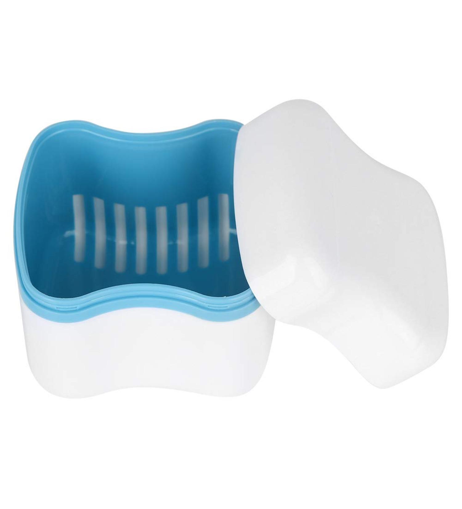 Durable Blue Denture Container - Quick-Drying Non-Toxic & Breathable Design for Elders - International Shipping Available - Buy Online on GoSupps.com